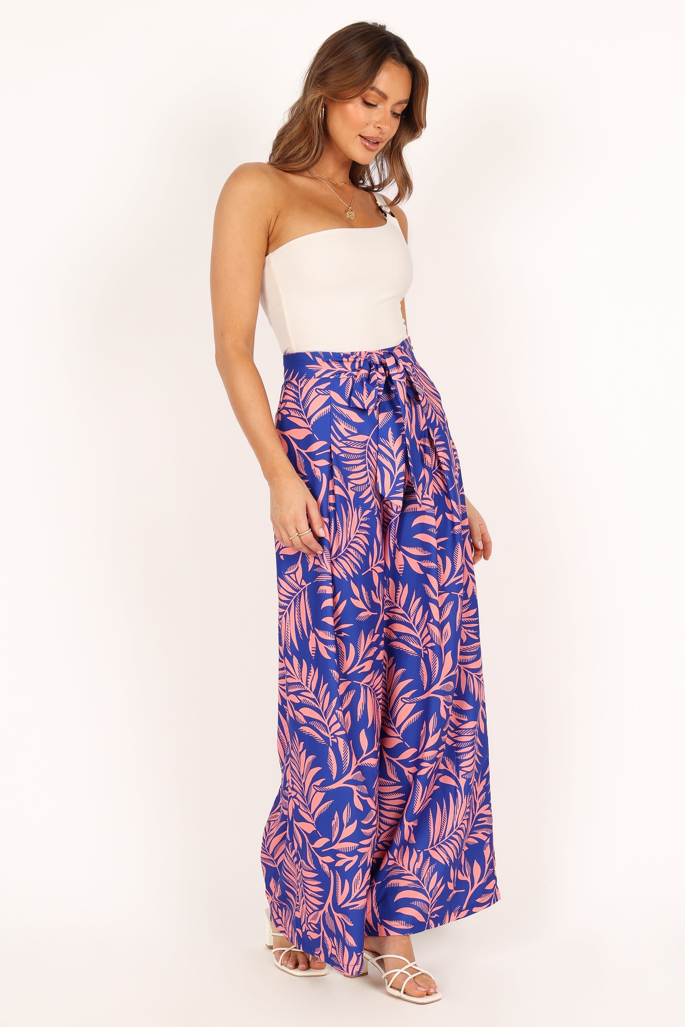 BOTTOMS @Felicity Wide Leg Pant - Blue