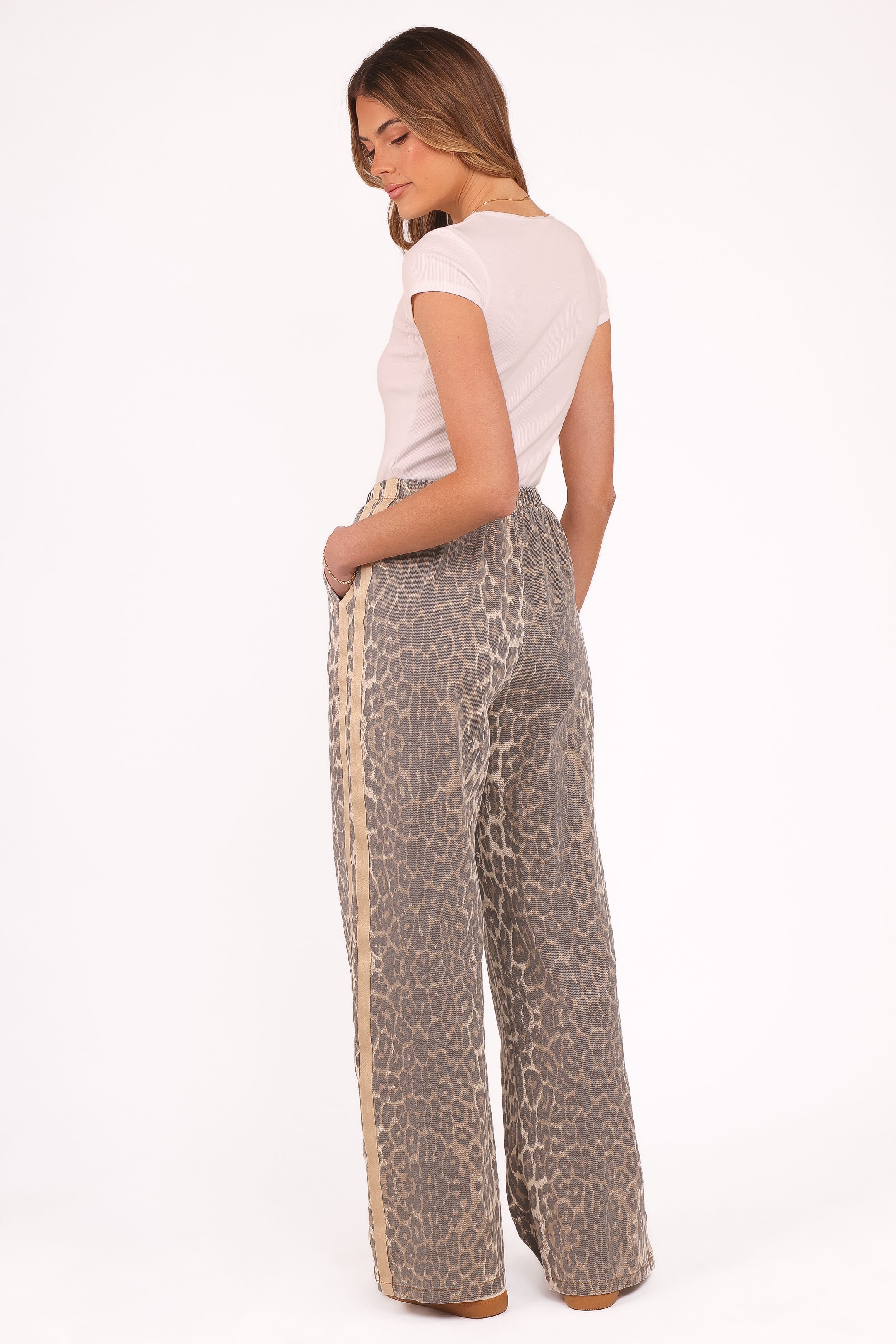 BOTTOMS Fletcher Denim Racer Pants - Leopard