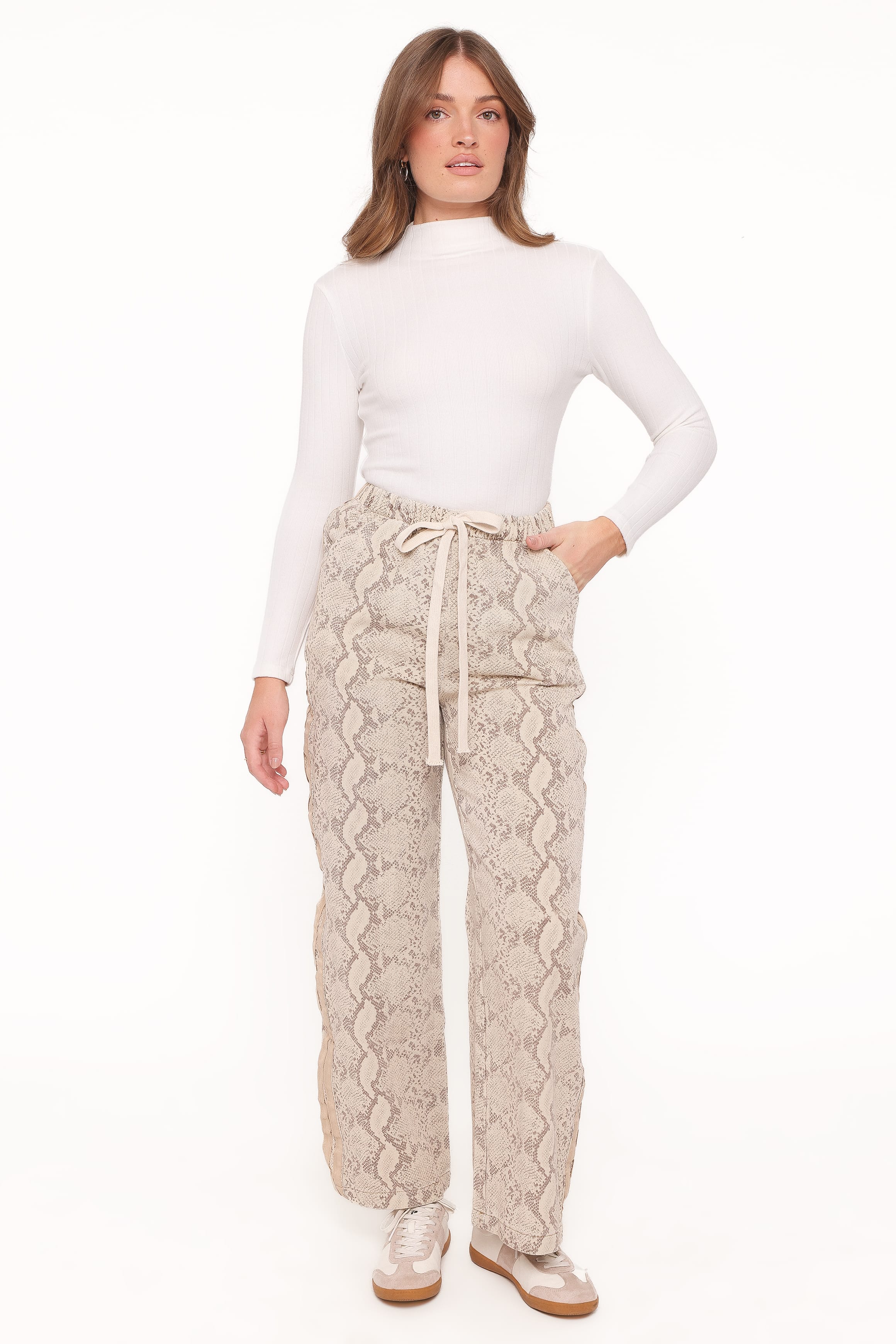 BOTTOMS Fletcher Denim Racer Pants - Snake Print