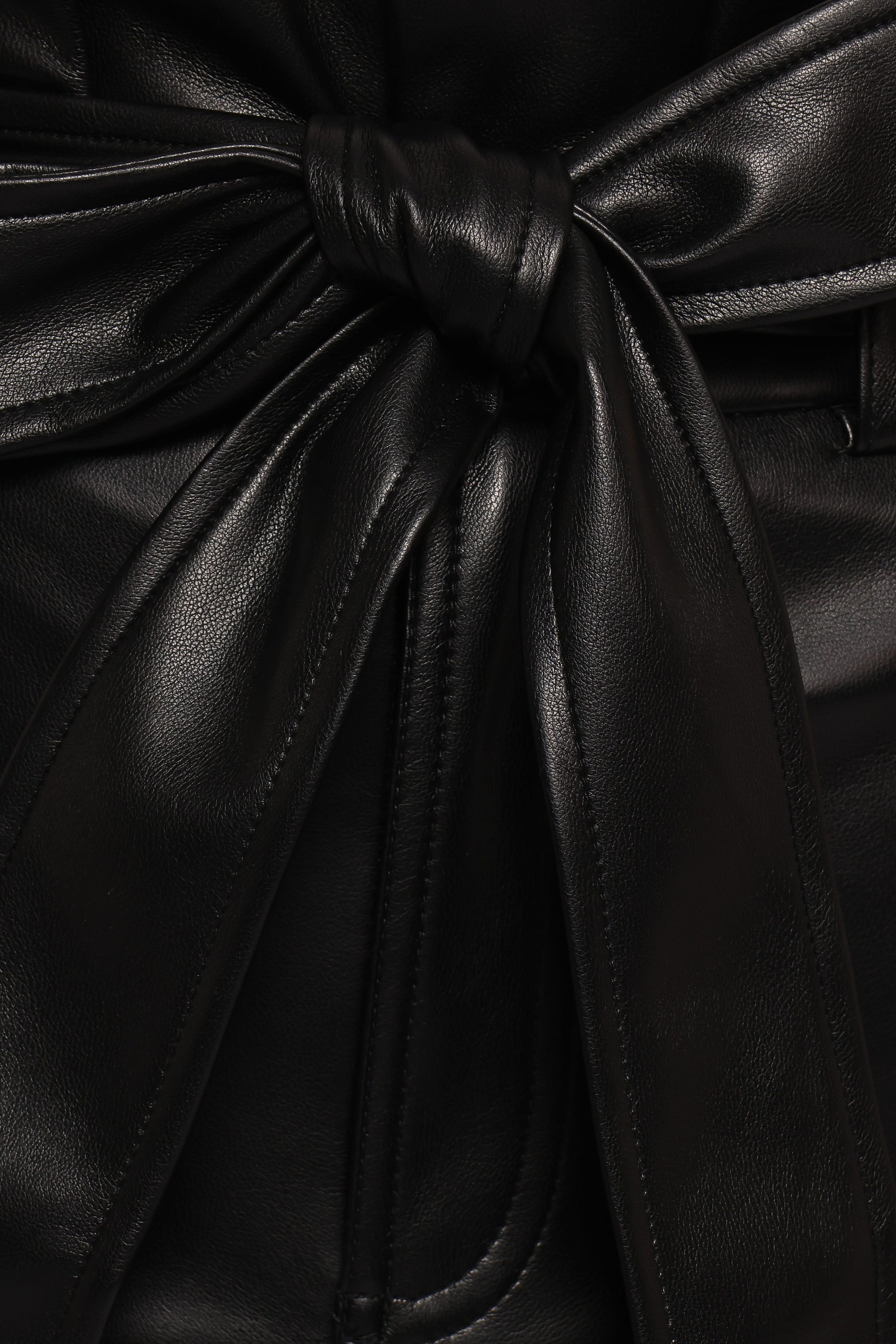 BOTTOMS Franka Faux Leather Midi Skirt - Black