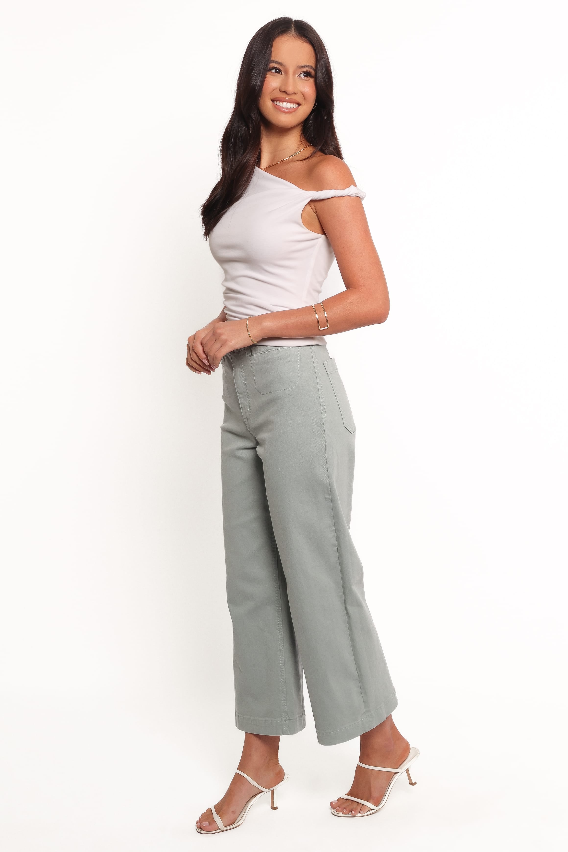 BOTTOMS Gemma Cropped Wide Leg Jean - Zuma