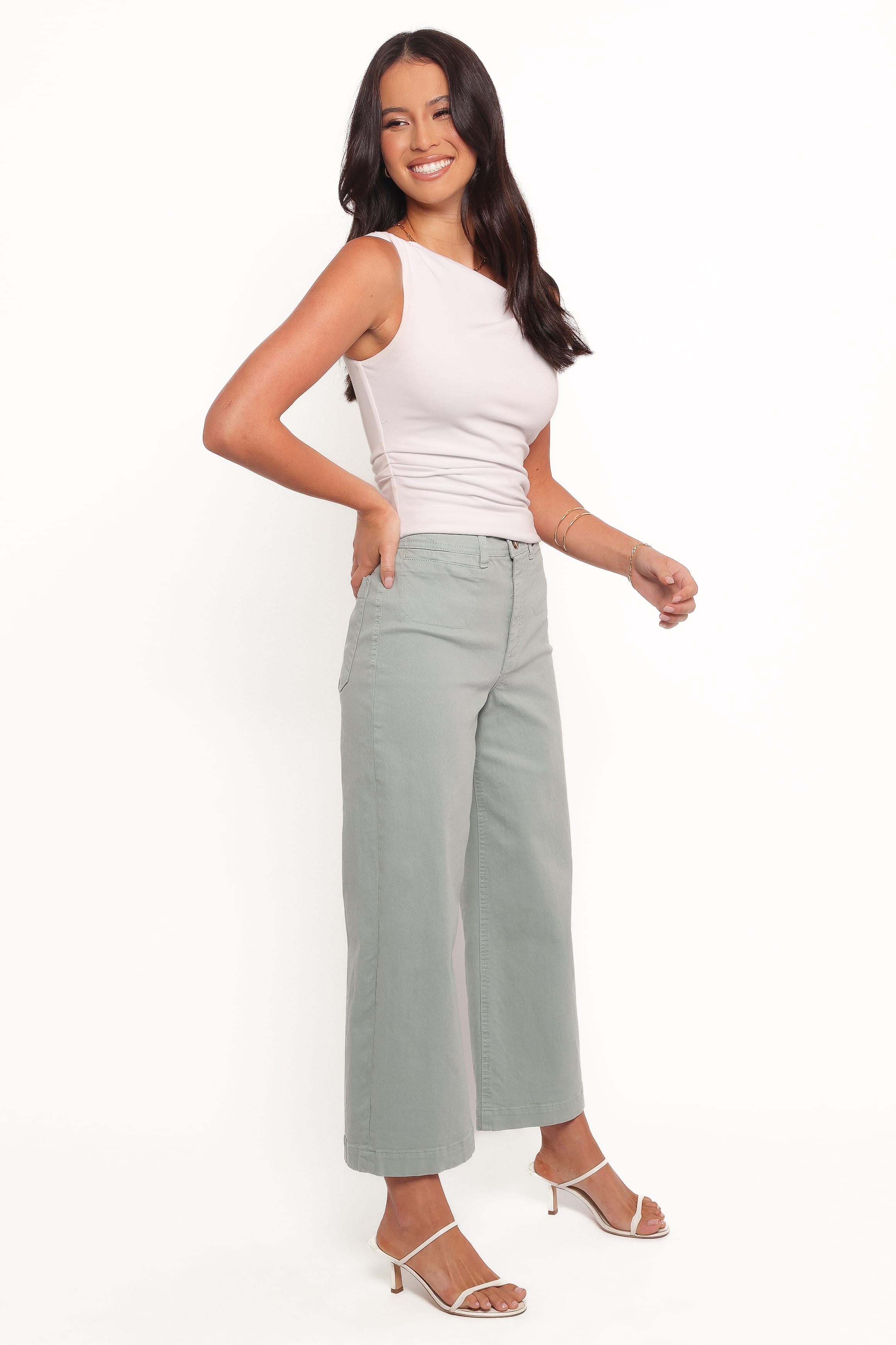 BOTTOMS Gemma Cropped Wide Leg Jean - Zuma