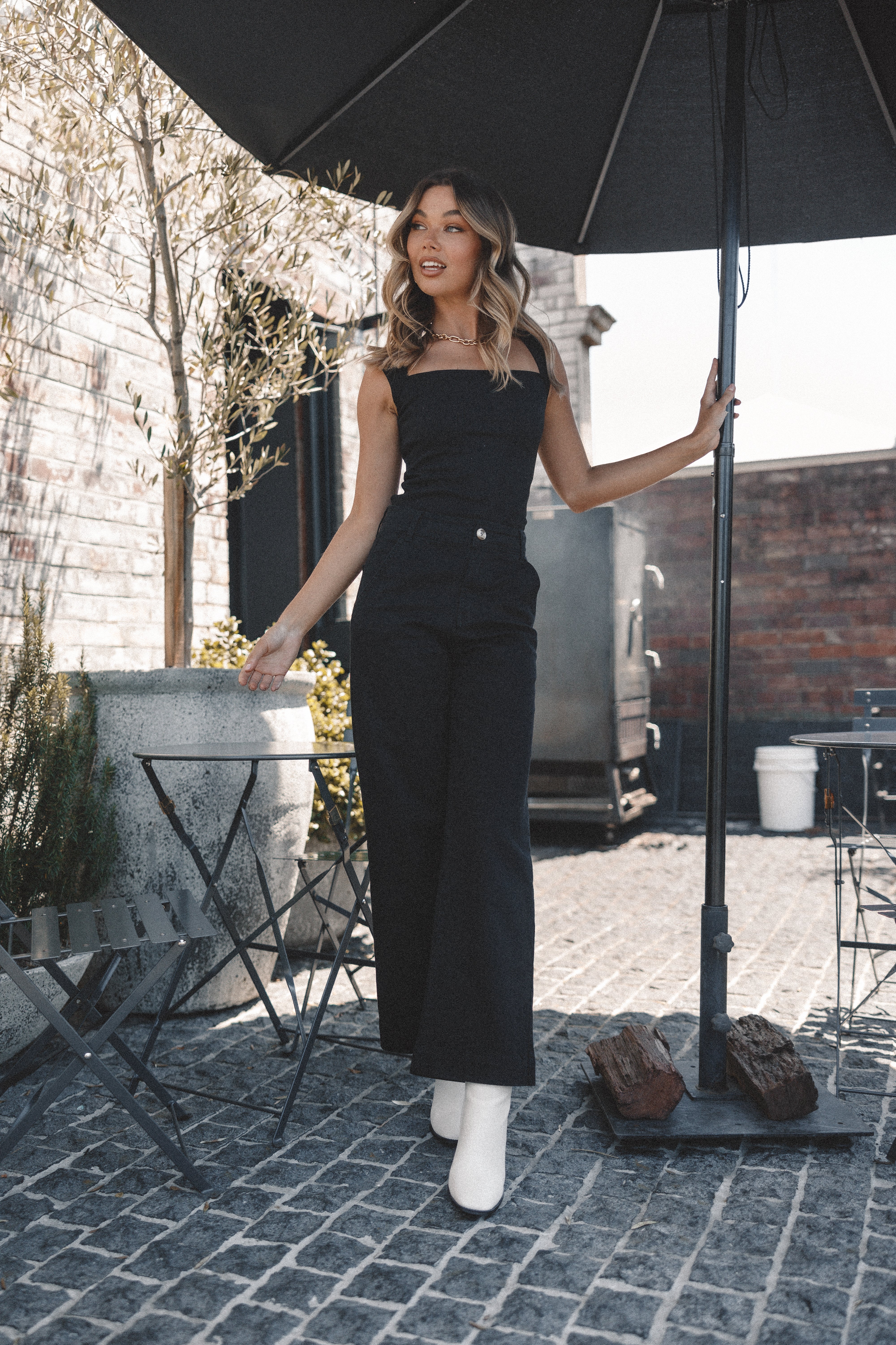 BOTTOMS Georgia Wide Leg Pant - Black