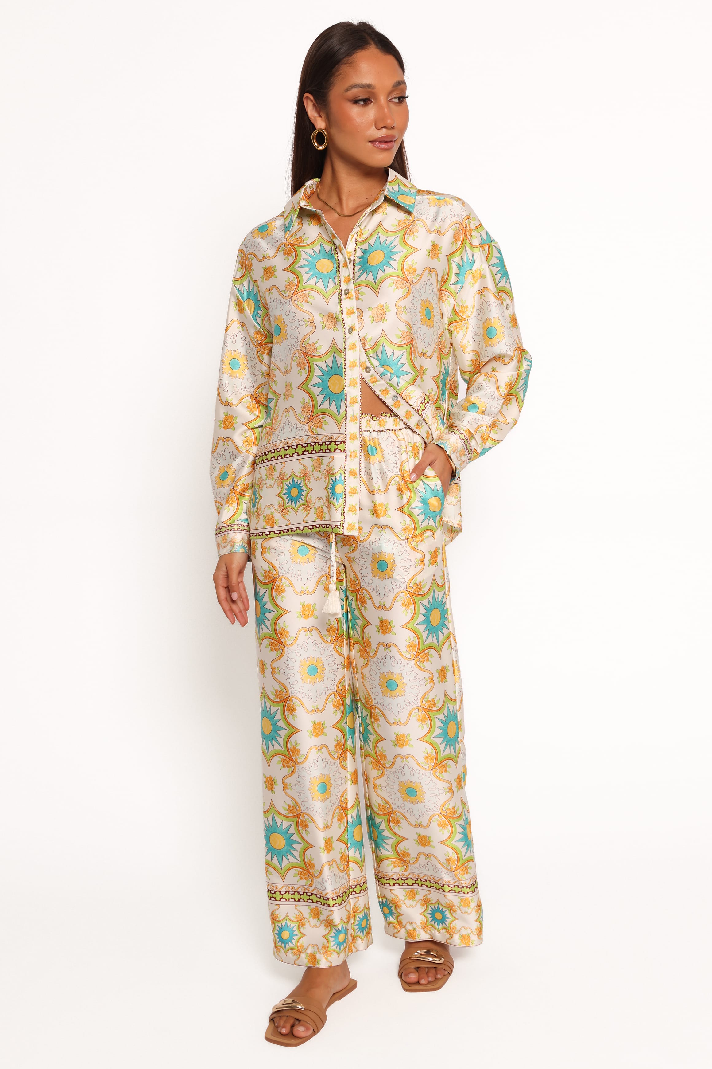 BOTTOMS Gretel Pant - White Multi