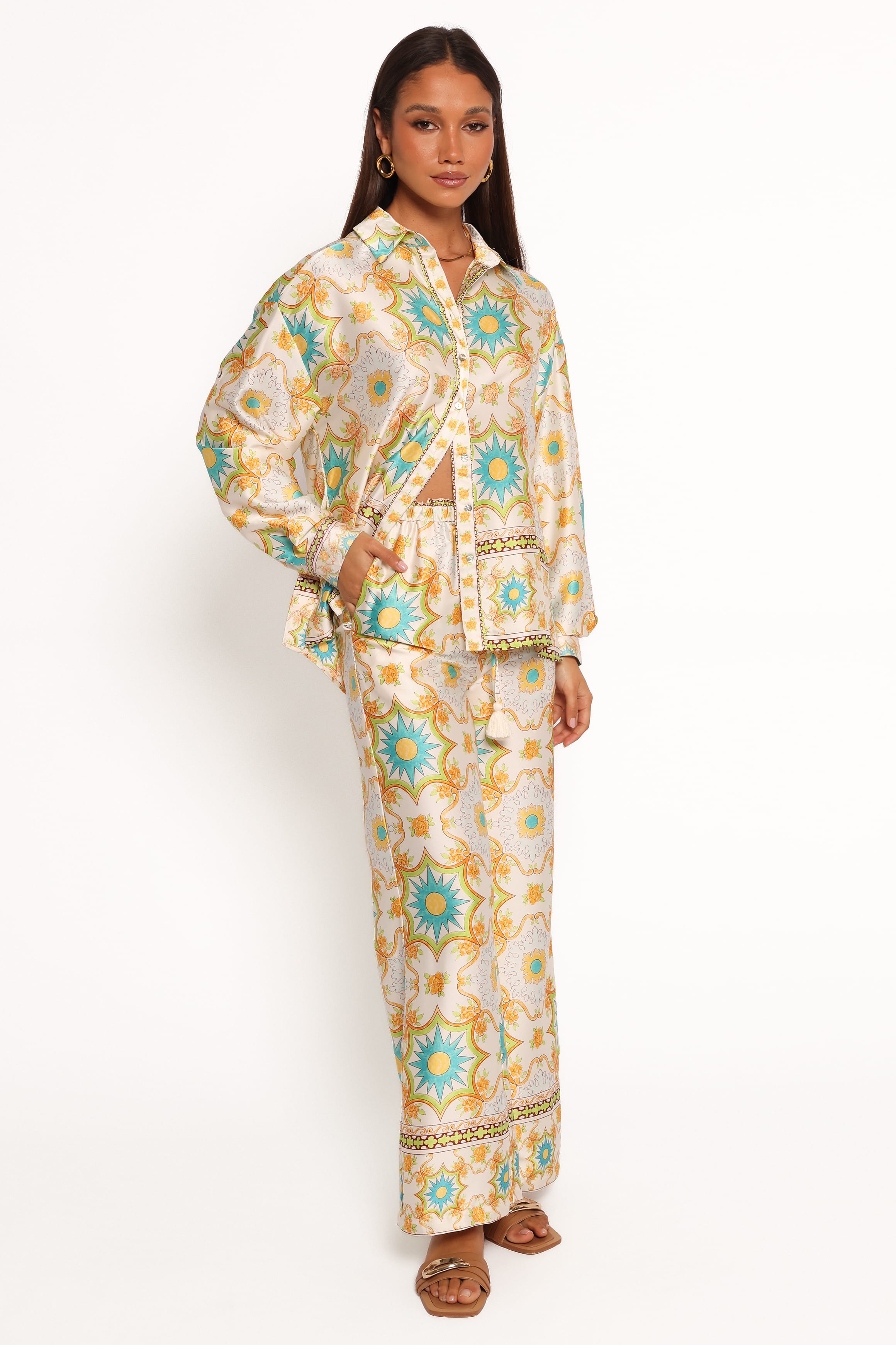 BOTTOMS Gretel Pant - White Multi