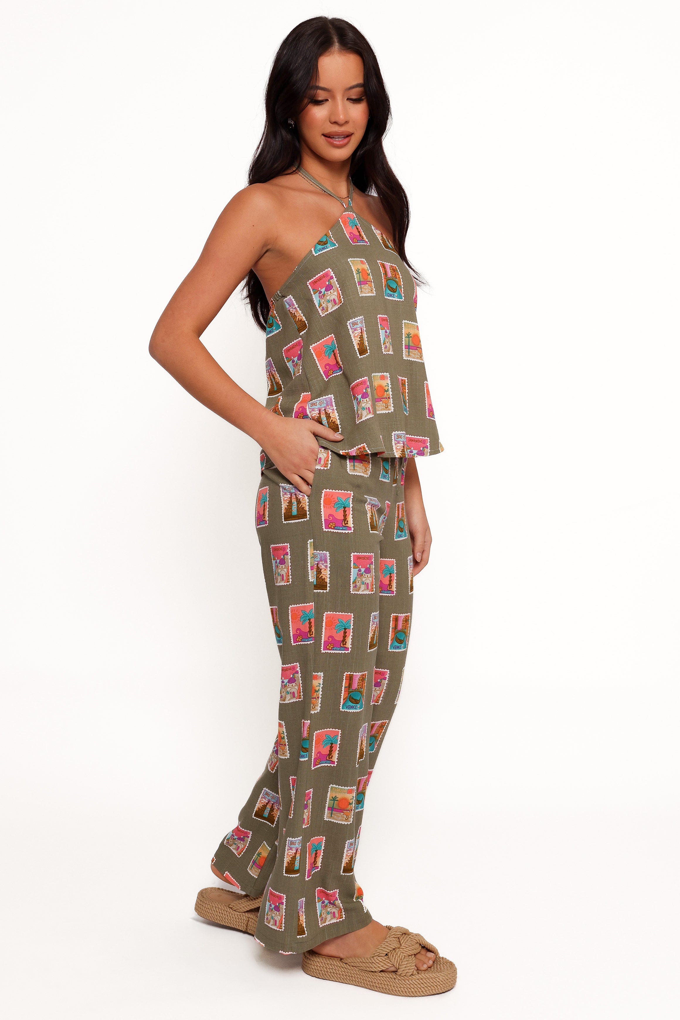 BOTTOMS Hana Pants - Olive Print