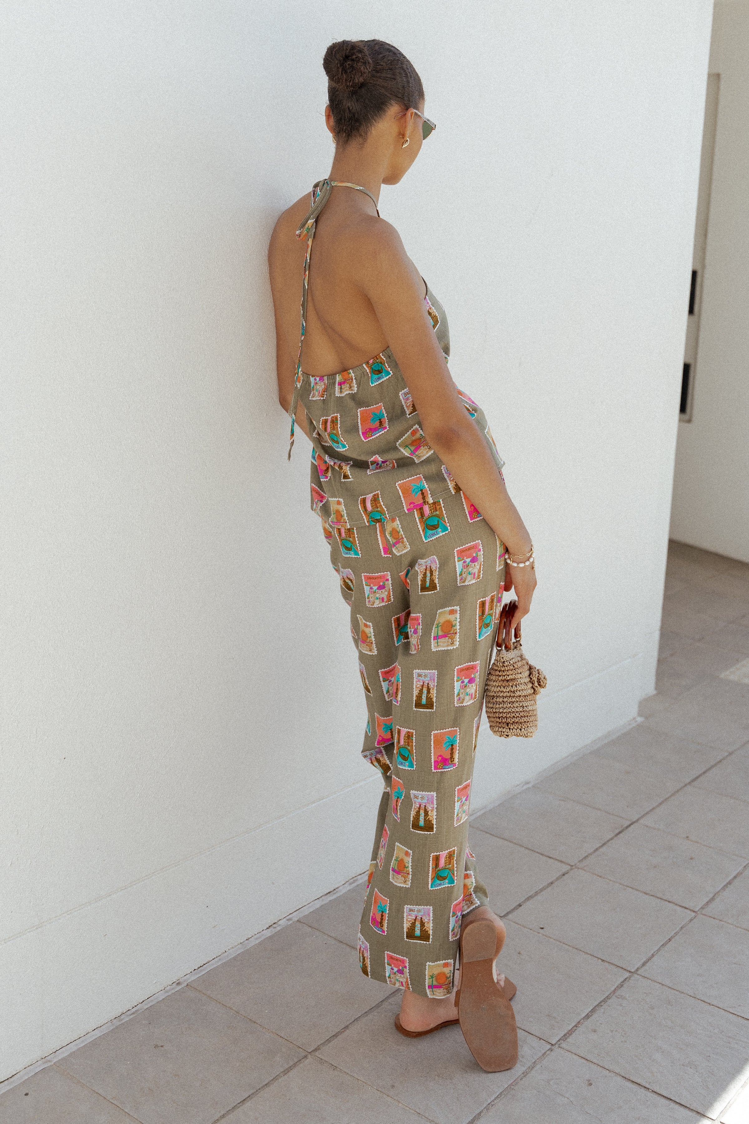 BOTTOMS Hana Pants - Olive Print