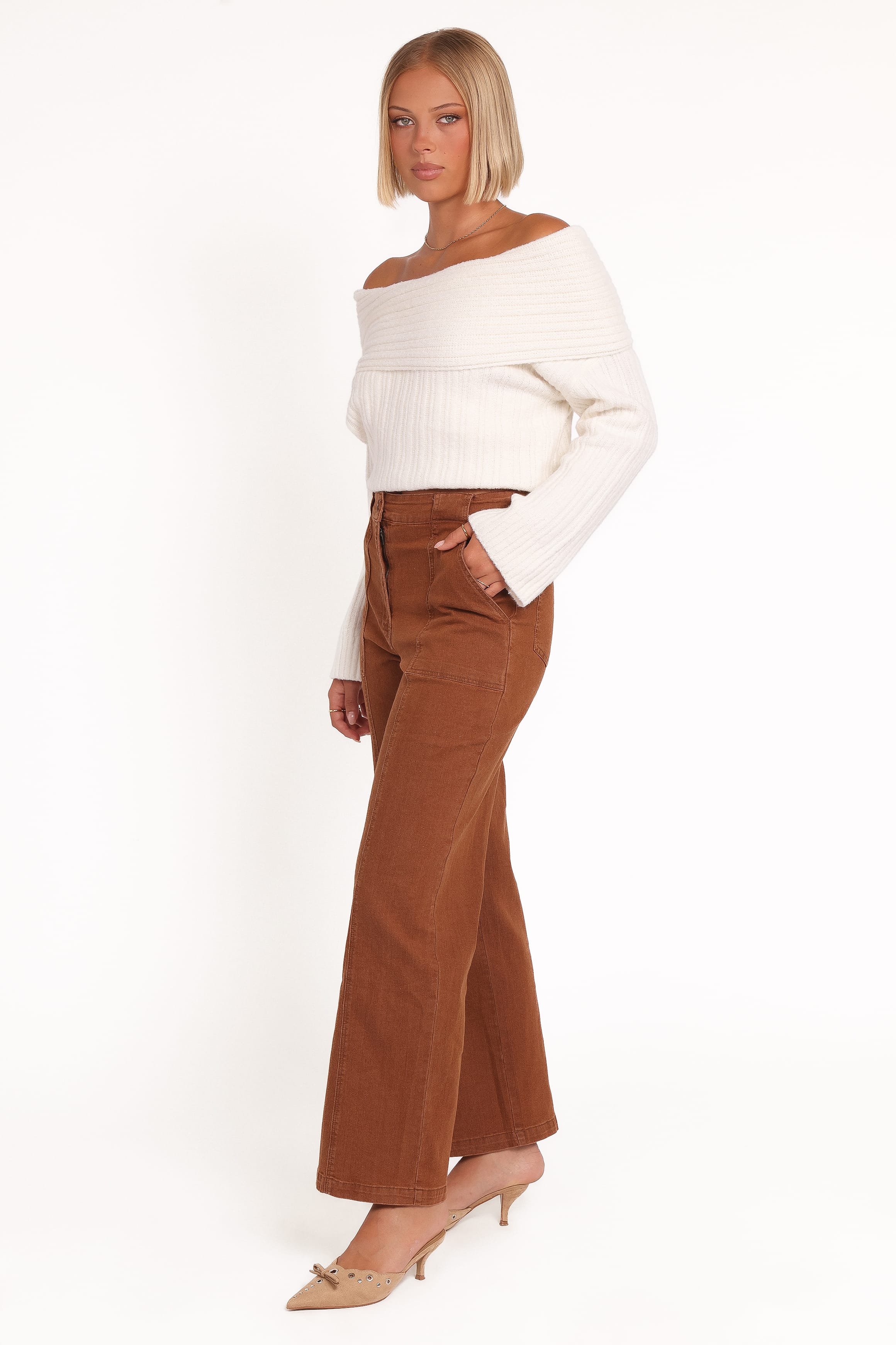 BOTTOMS Hayes Wide Leg Pant - Mocha Brown