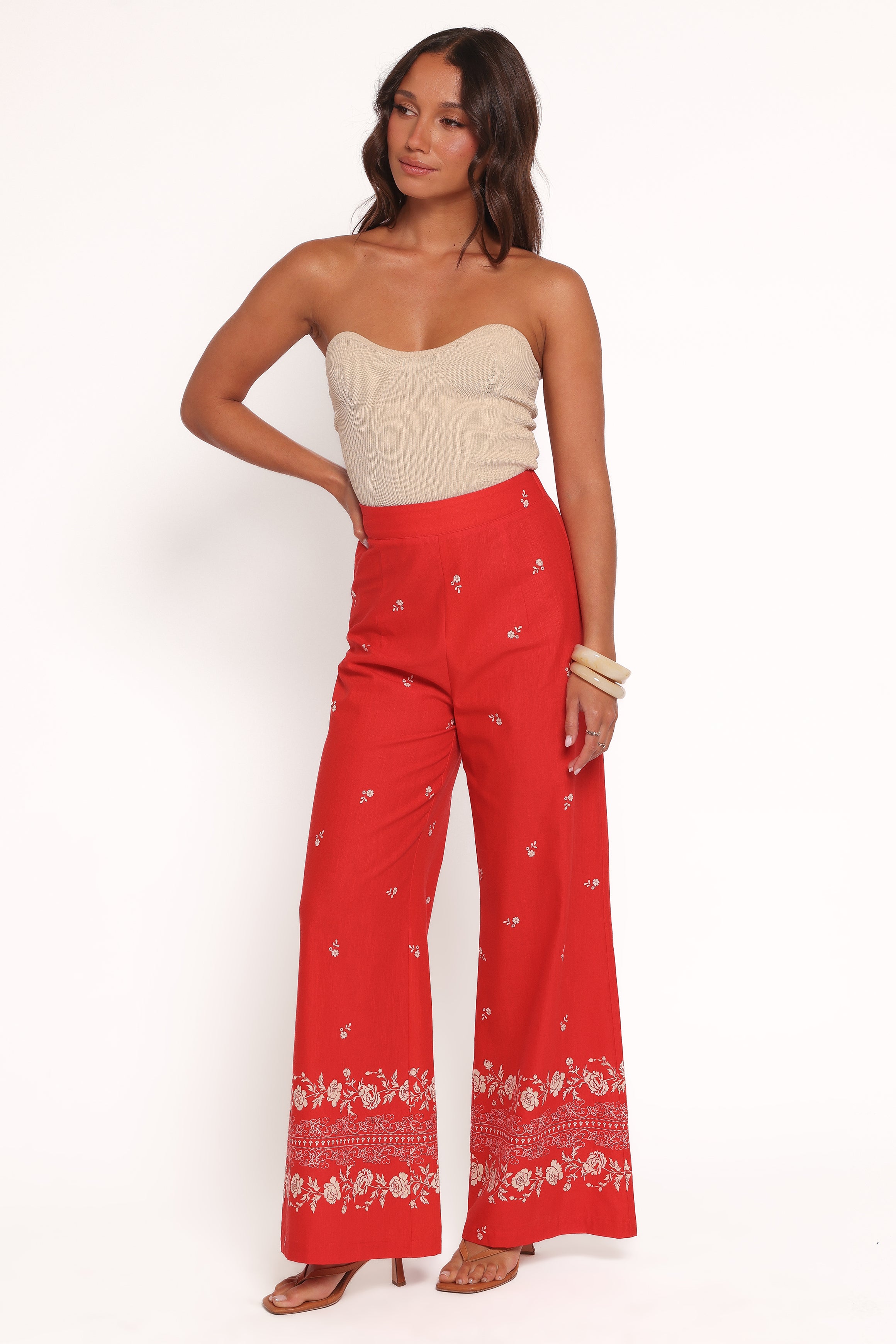 BOTTOMS Ilara Pant - Red Floral