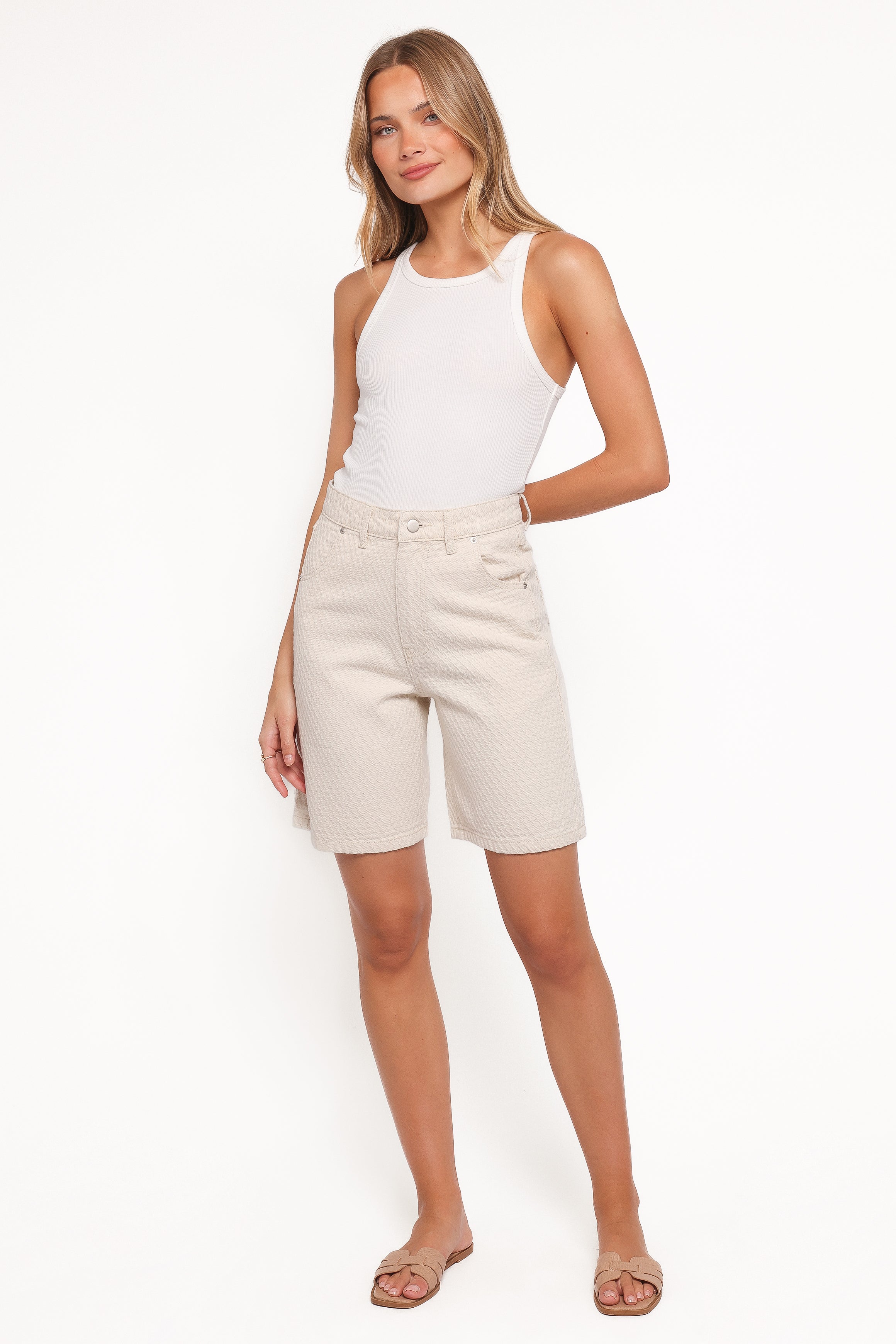 BOTTOMS Jace Bermuda Shorts - Ivory