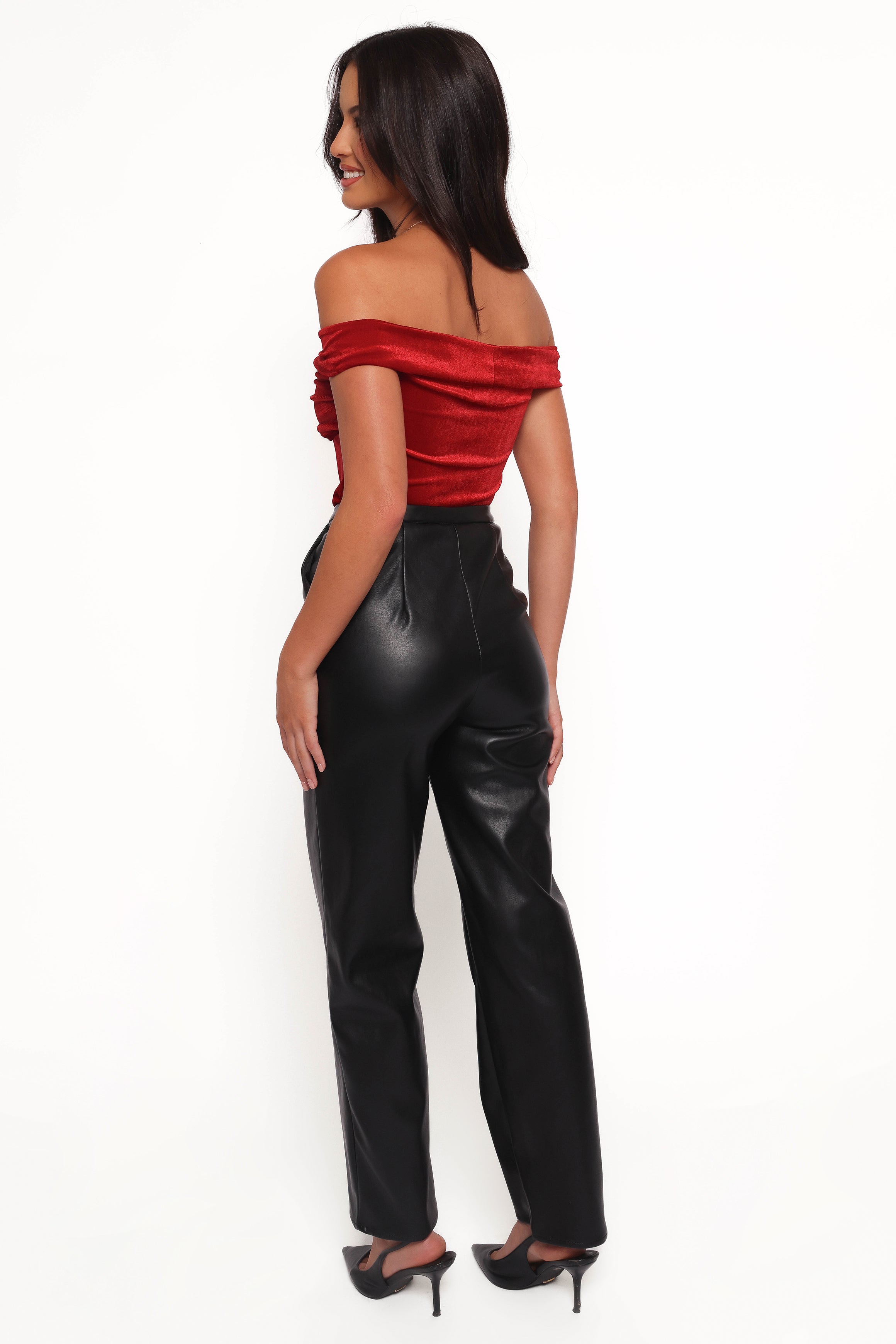 BOTTOMS Jackson Faux Leather Pant - Black