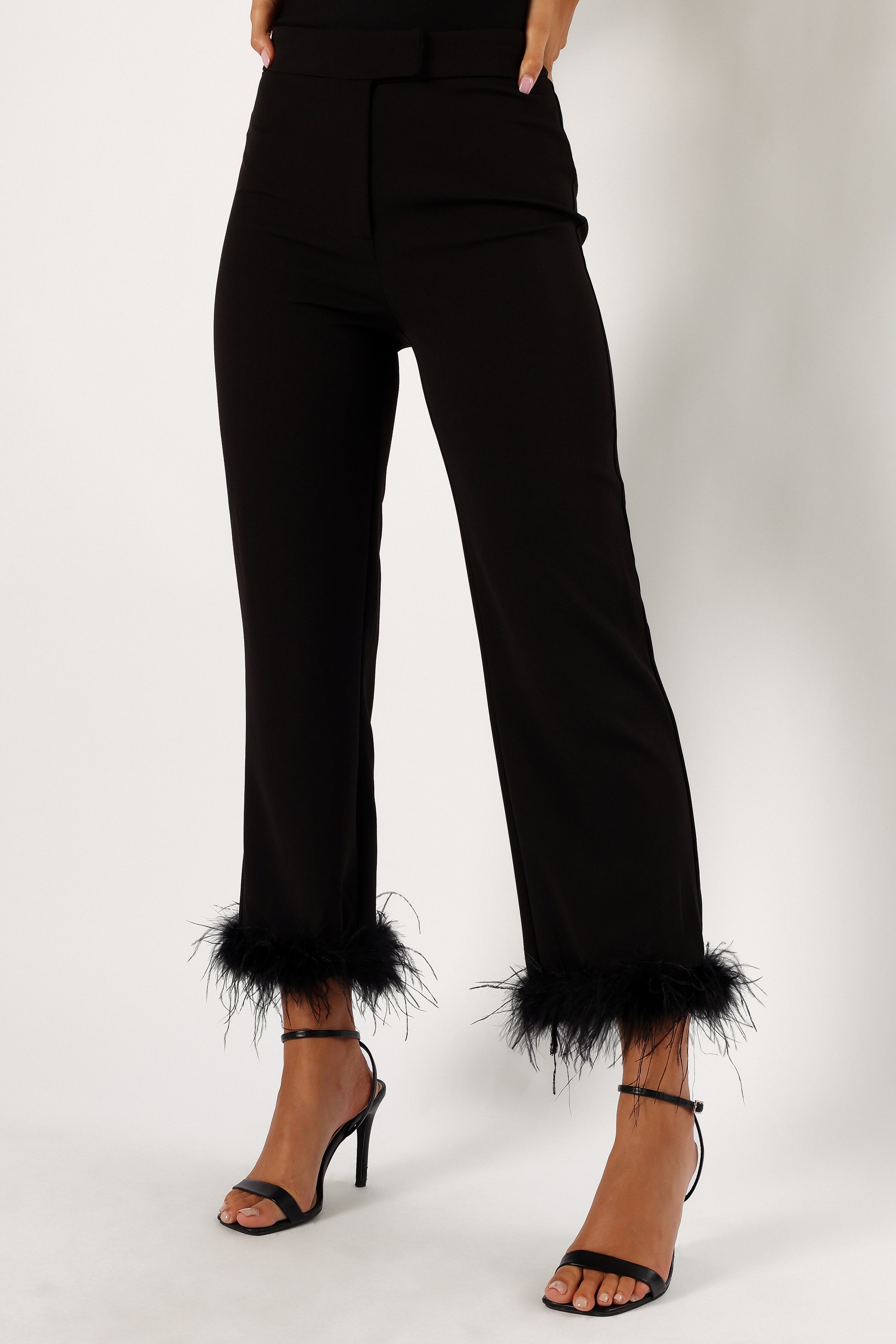 BOTTOMS @Jada Feather Cuff Pant - Black