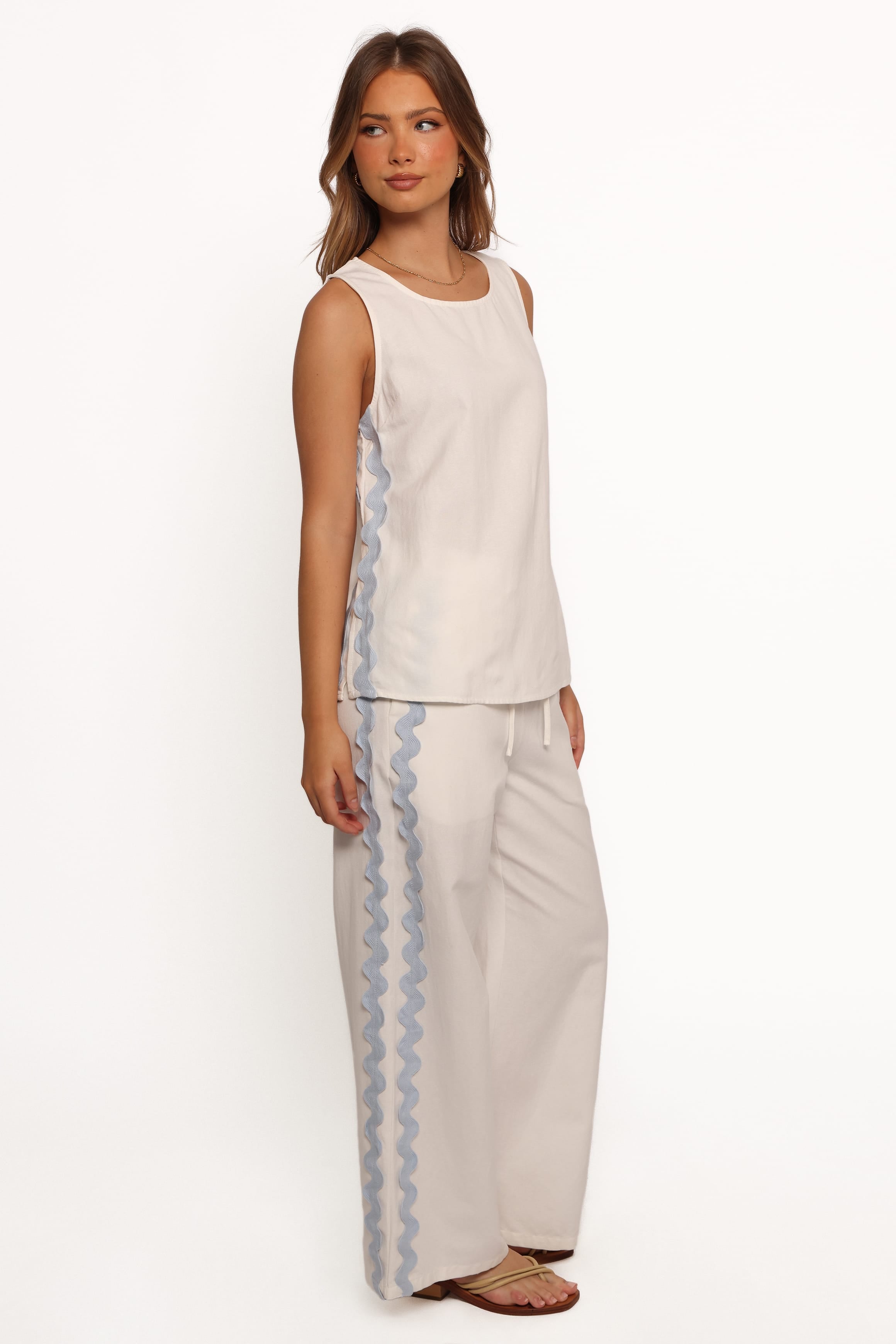 BOTTOMS Jasinta Pants - Cream Blue