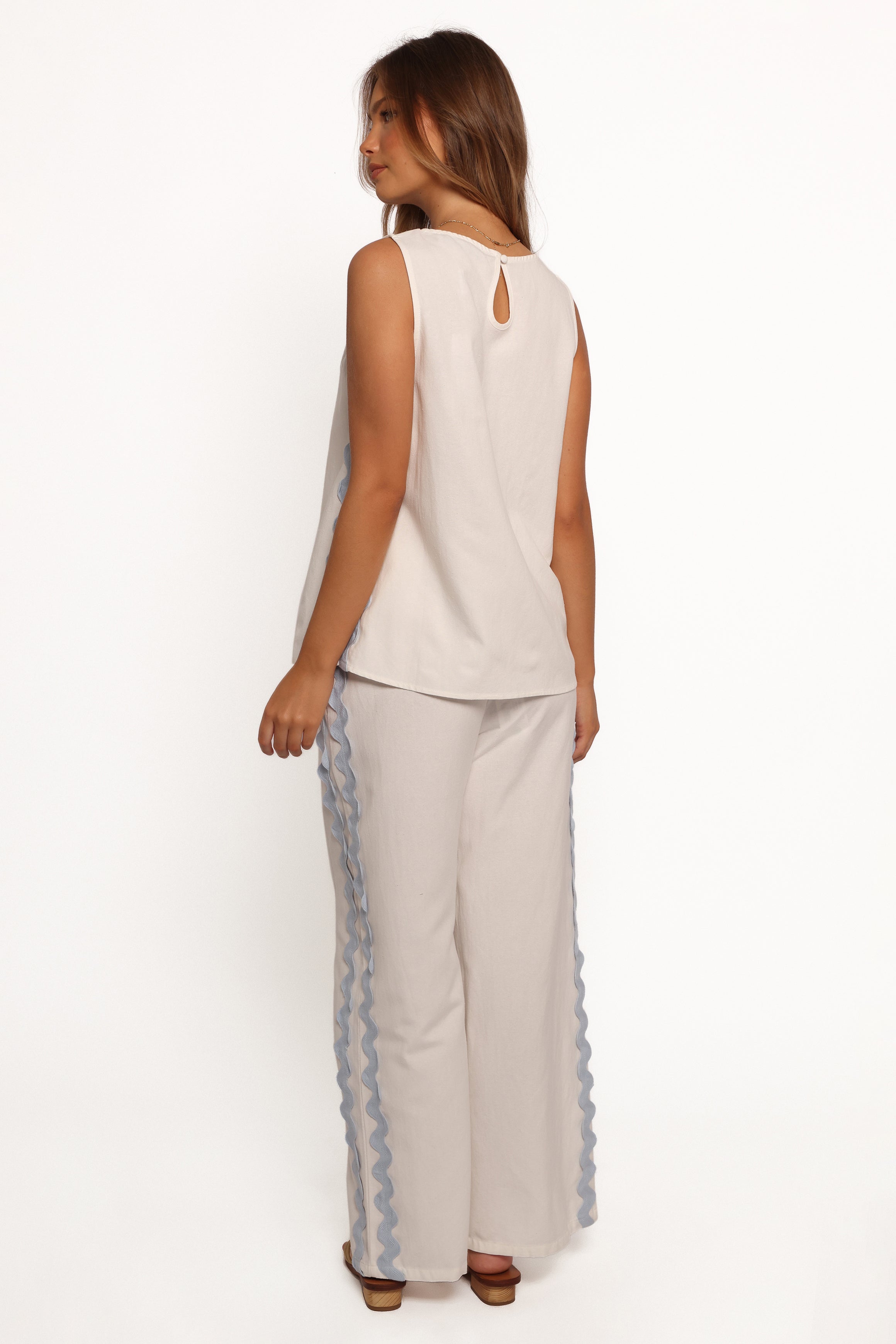 BOTTOMS Jasinta Pants - Cream Blue