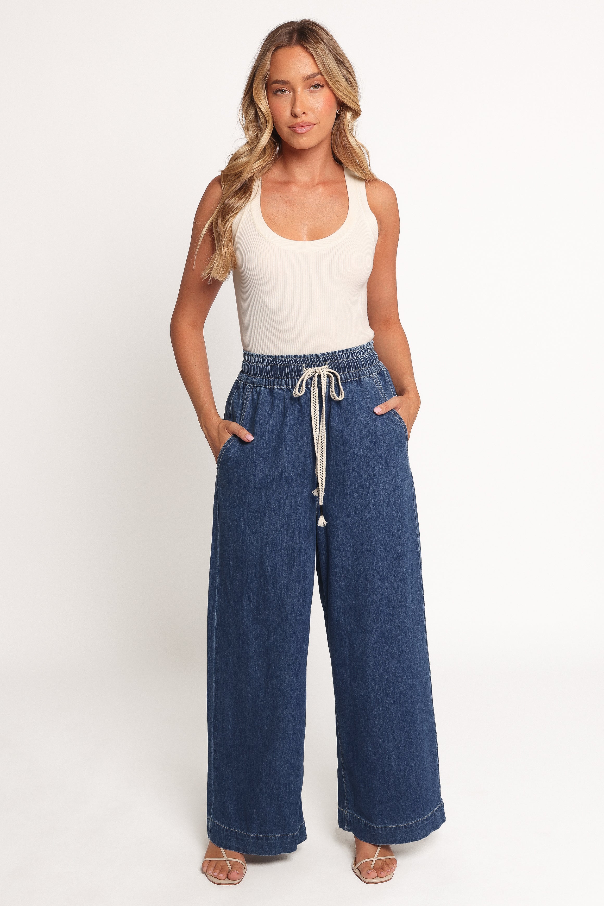 BOTTOMS Jenni Wide Leg Pant - Denim
