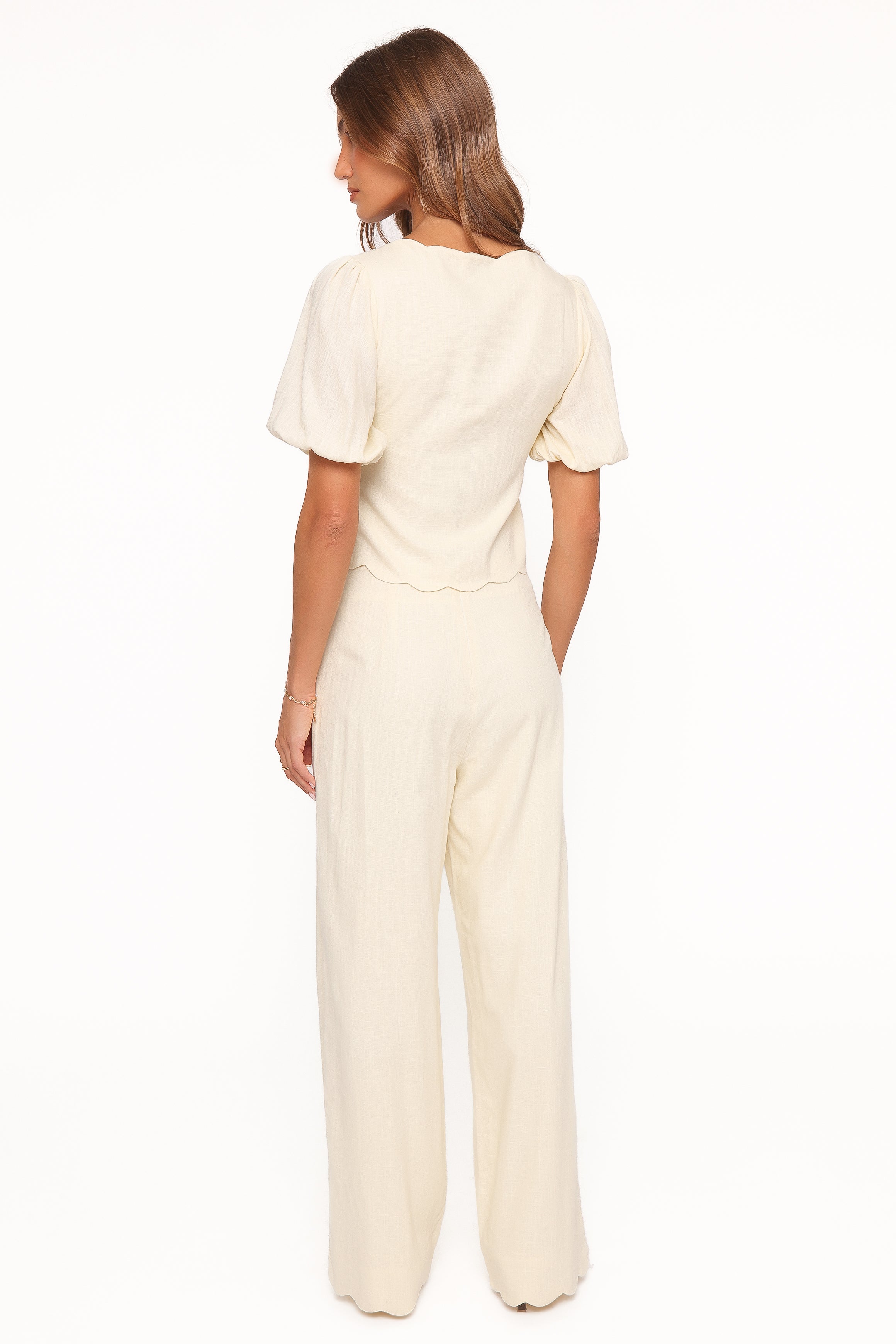 BOTTOMS Jensen Scallop Hem Pant - Butter Yellow