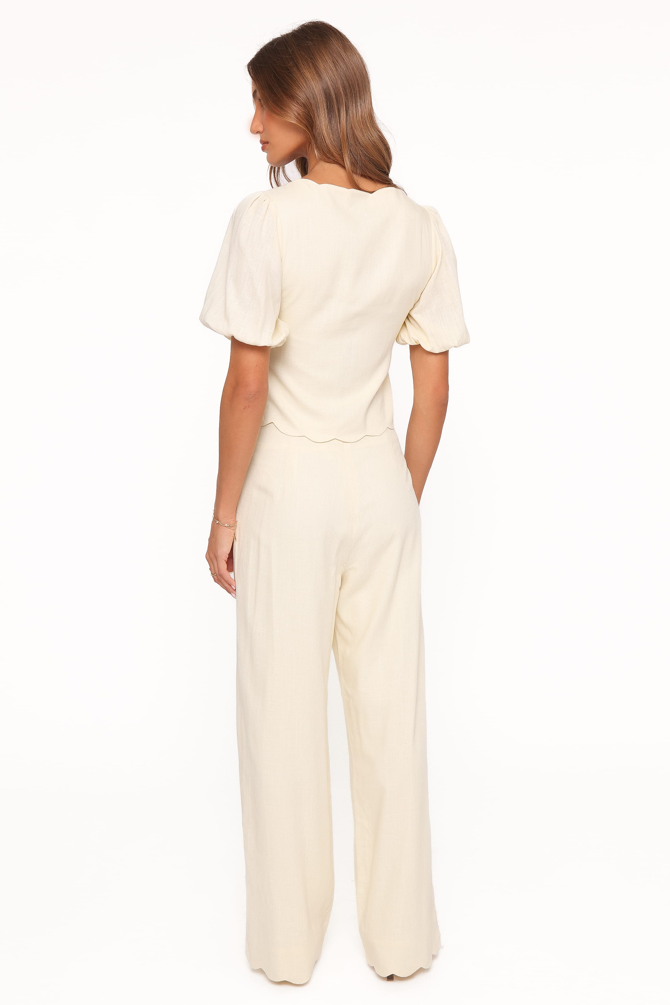 BOTTOMS Jensen Scallop Hem Pant - Butter Yellow