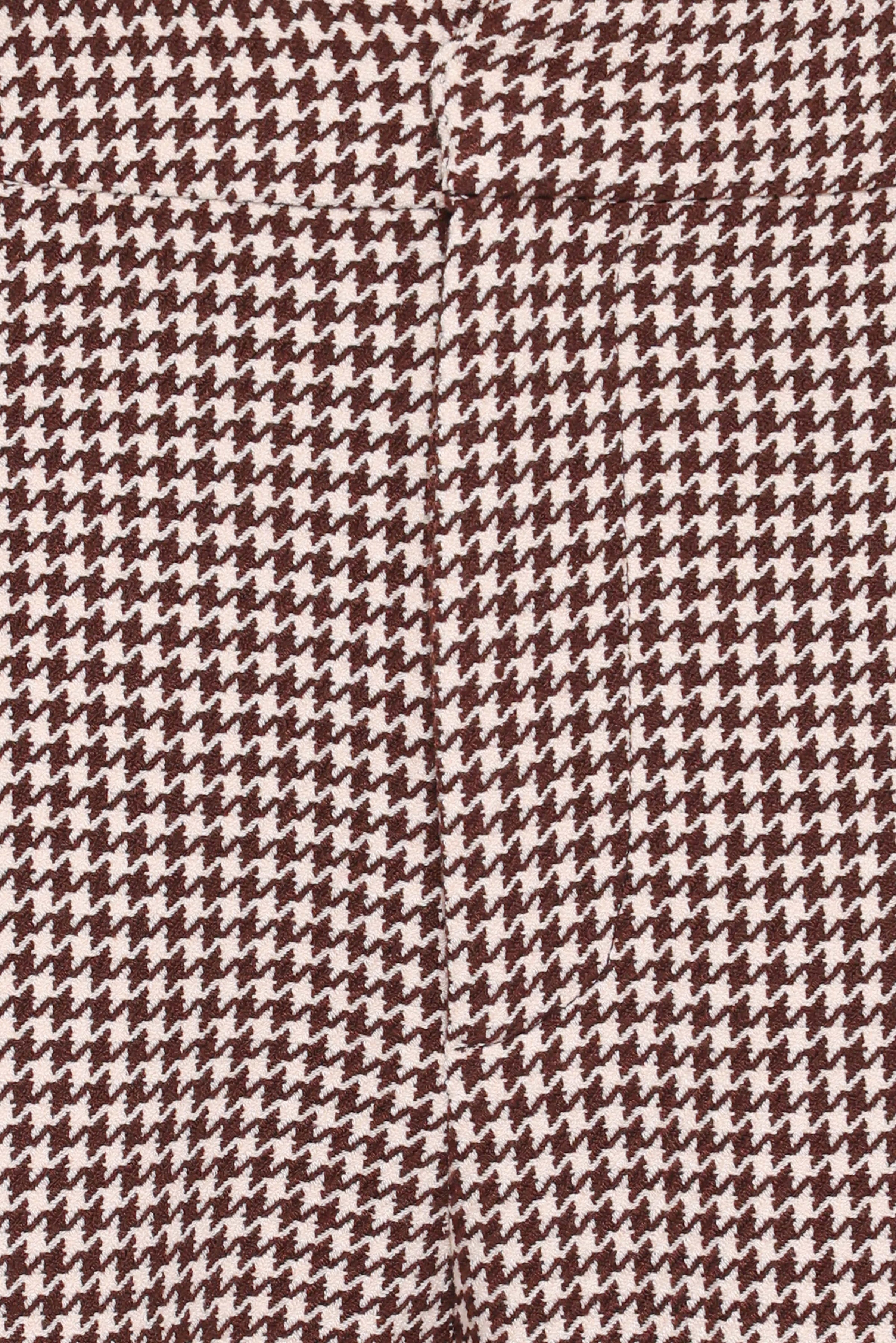BOTTOMS Jessie Straight Leg Trouser Pants - Brown Houndstooth