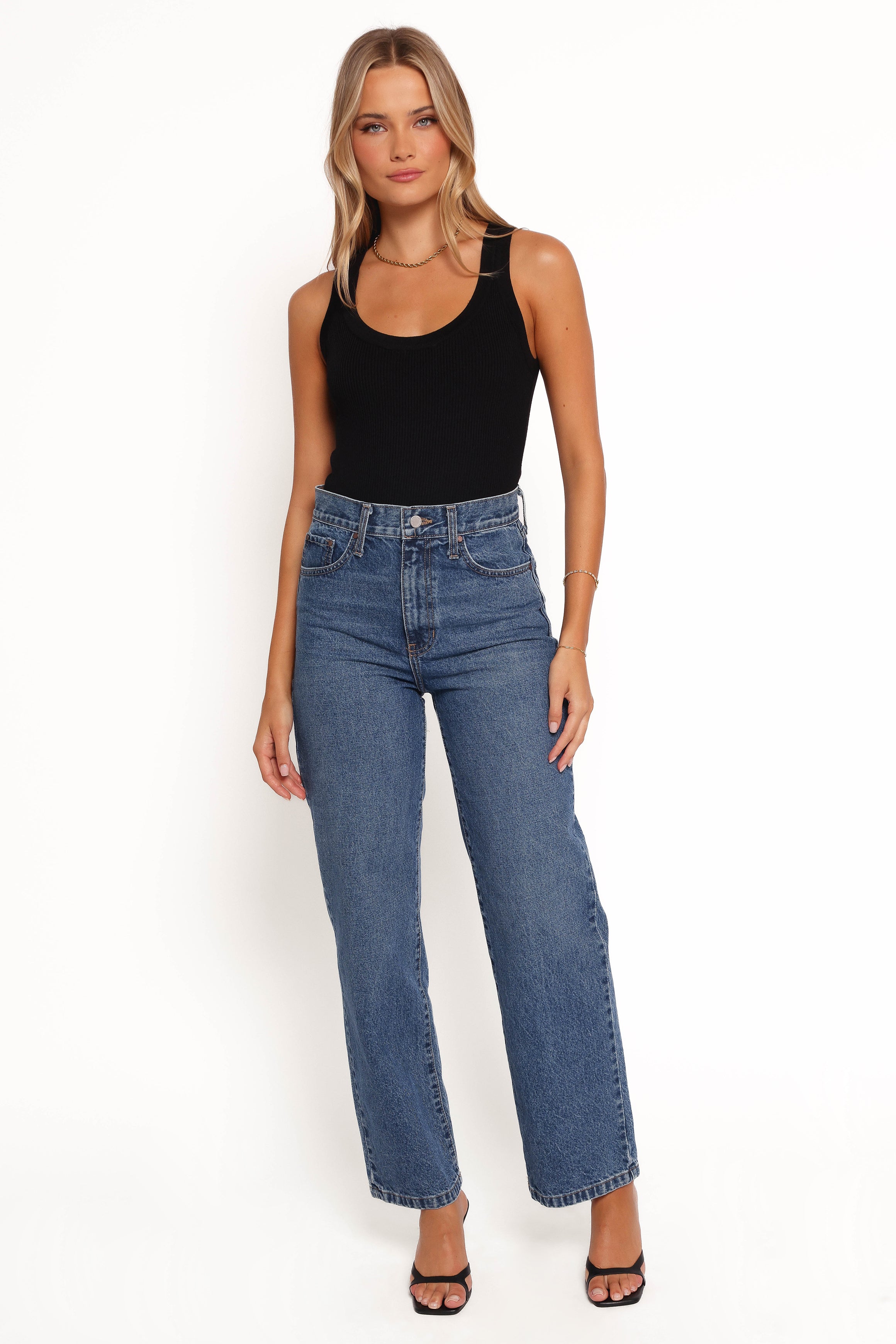 BOTTOMS Just Black Relaxed 90S Straight Jean - Dark Denim