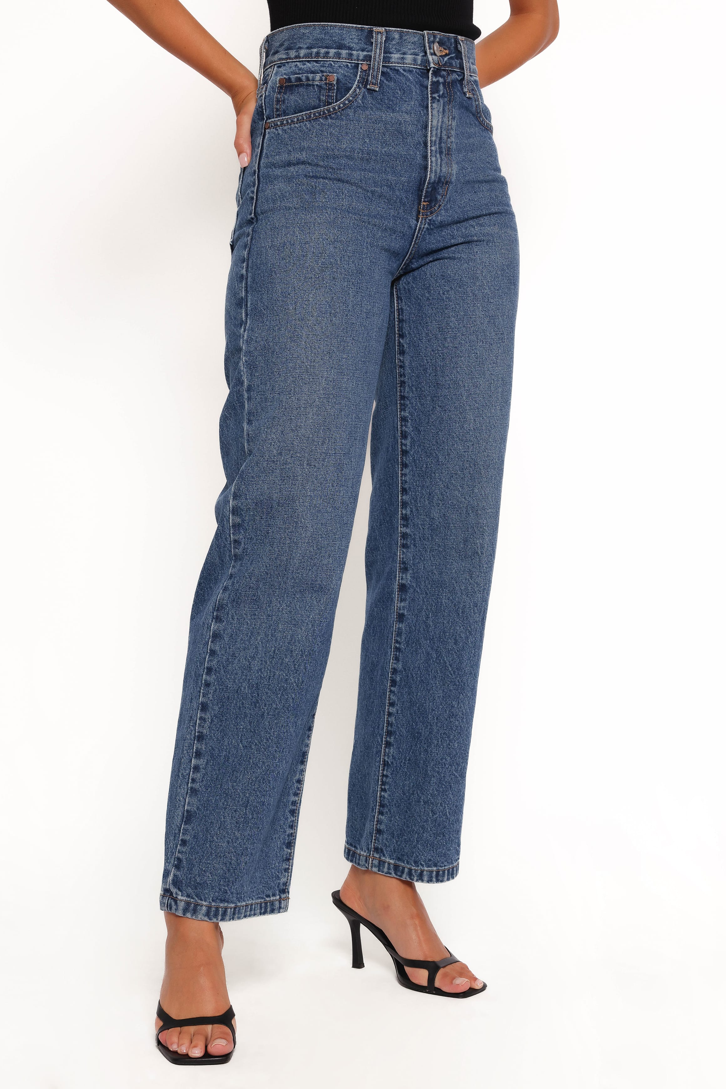 BOTTOMS Just Black Relaxed 90S Straight Jean - Dark Denim