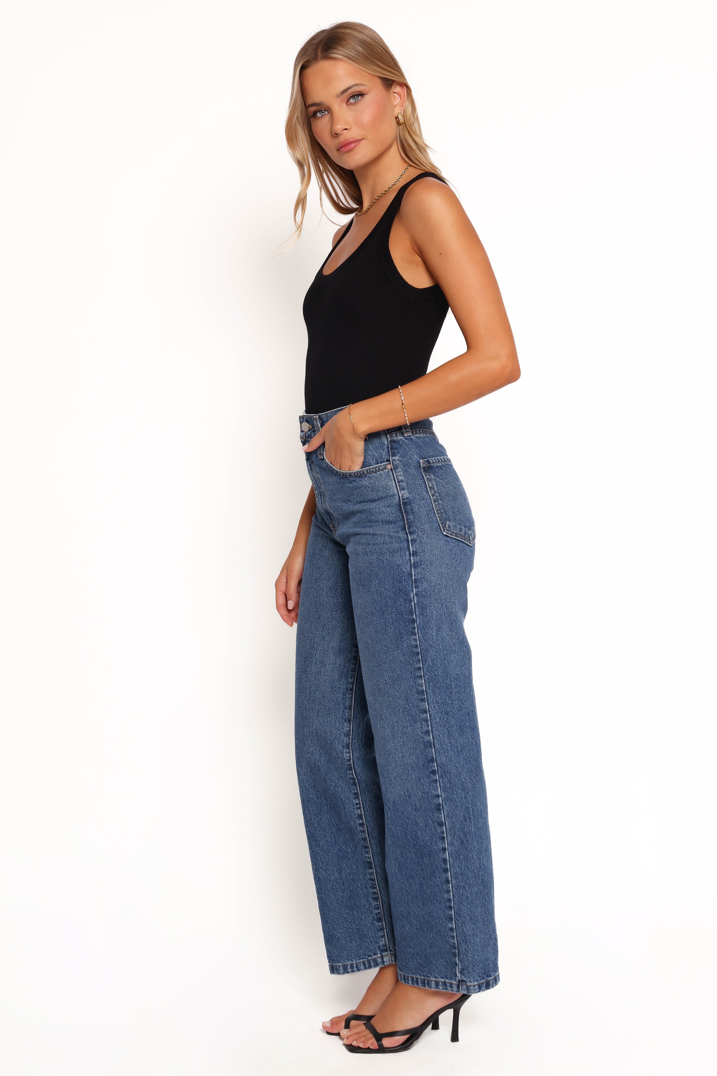 BOTTOMS Just Black Relaxed 90S Straight Jean - Dark Denim