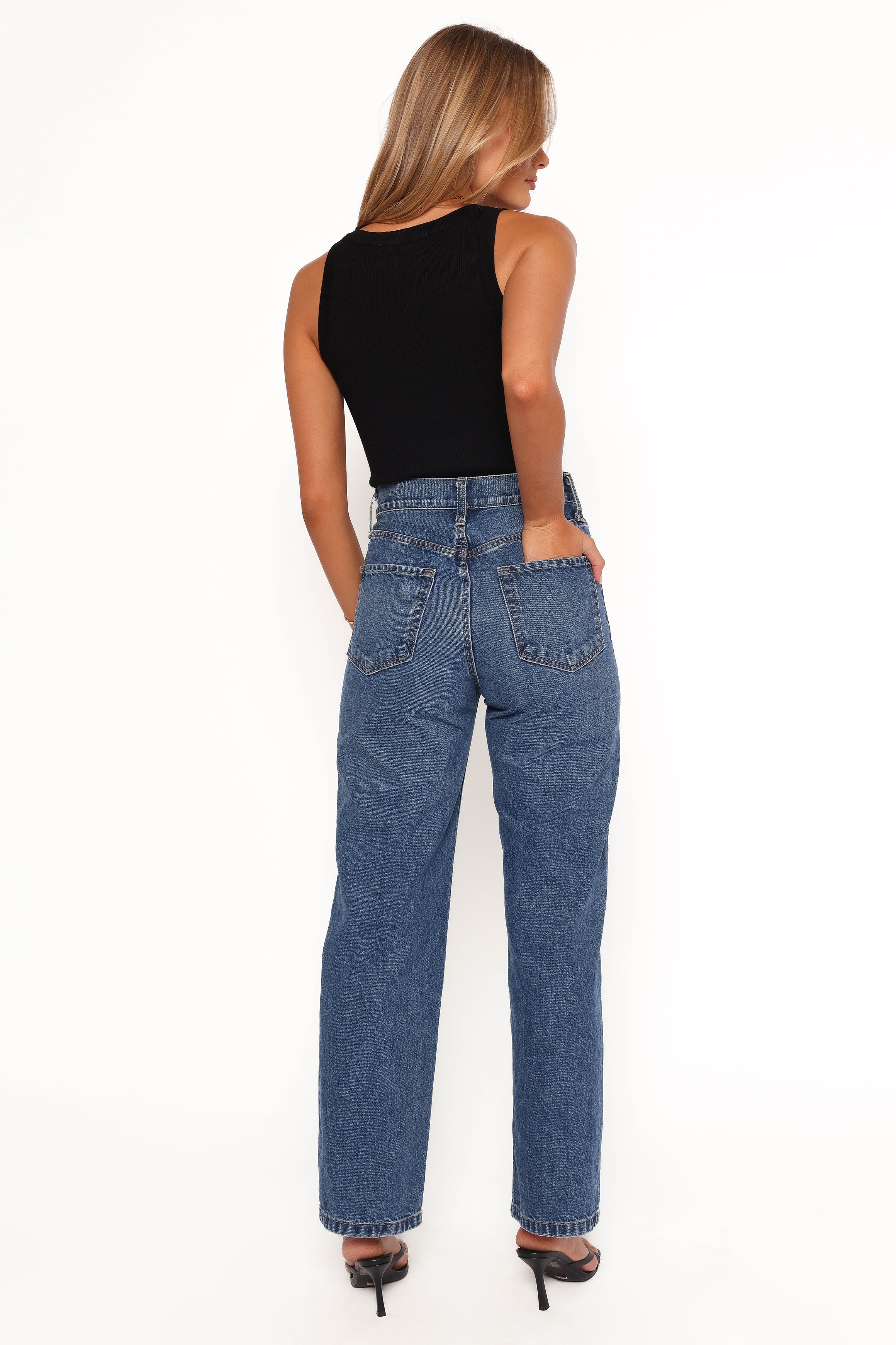 BOTTOMS Just Black Relaxed 90S Straight Jean - Dark Denim