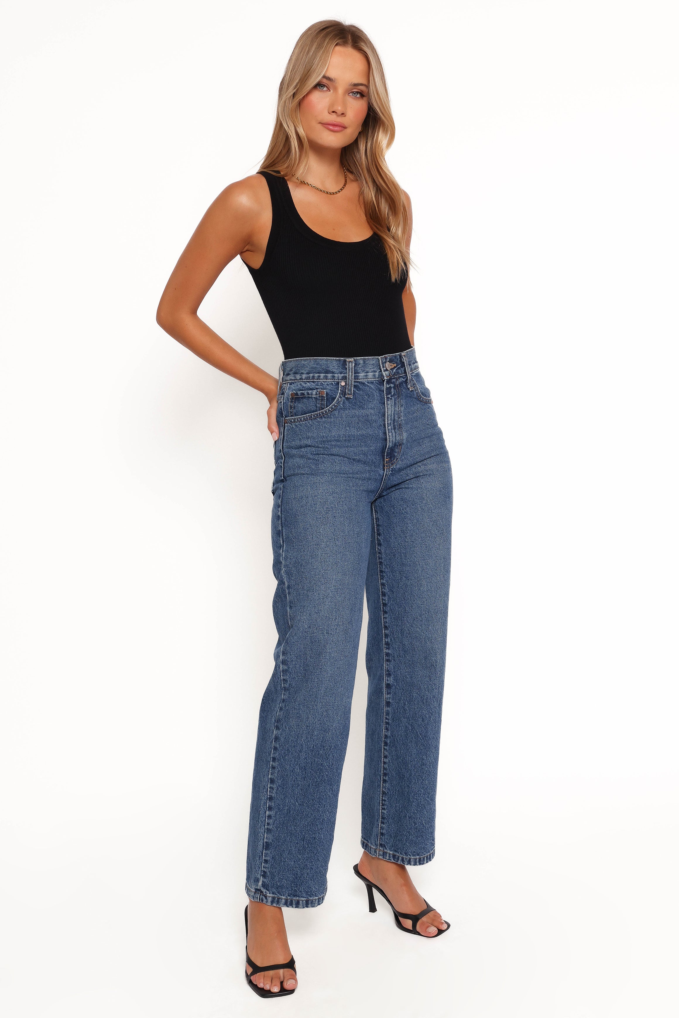 BOTTOMS Just Black Relaxed 90S Straight Jean - Dark Denim