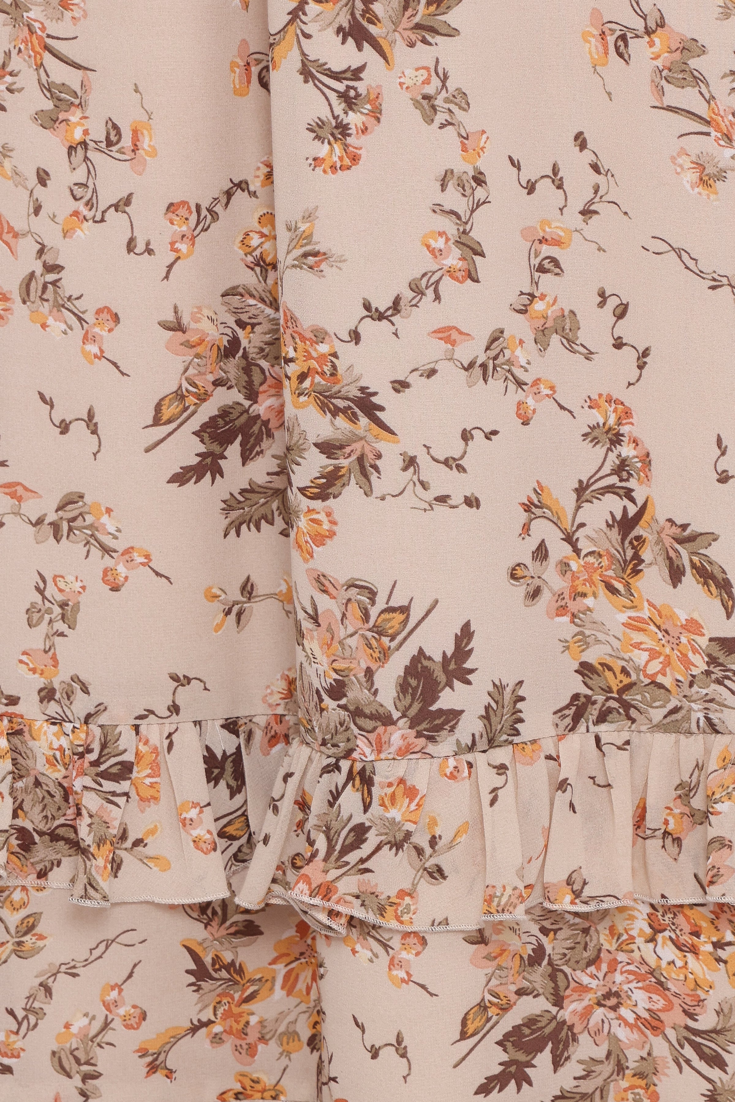 BOTTOMS Kadie Maxi Skirt - Beige Floral