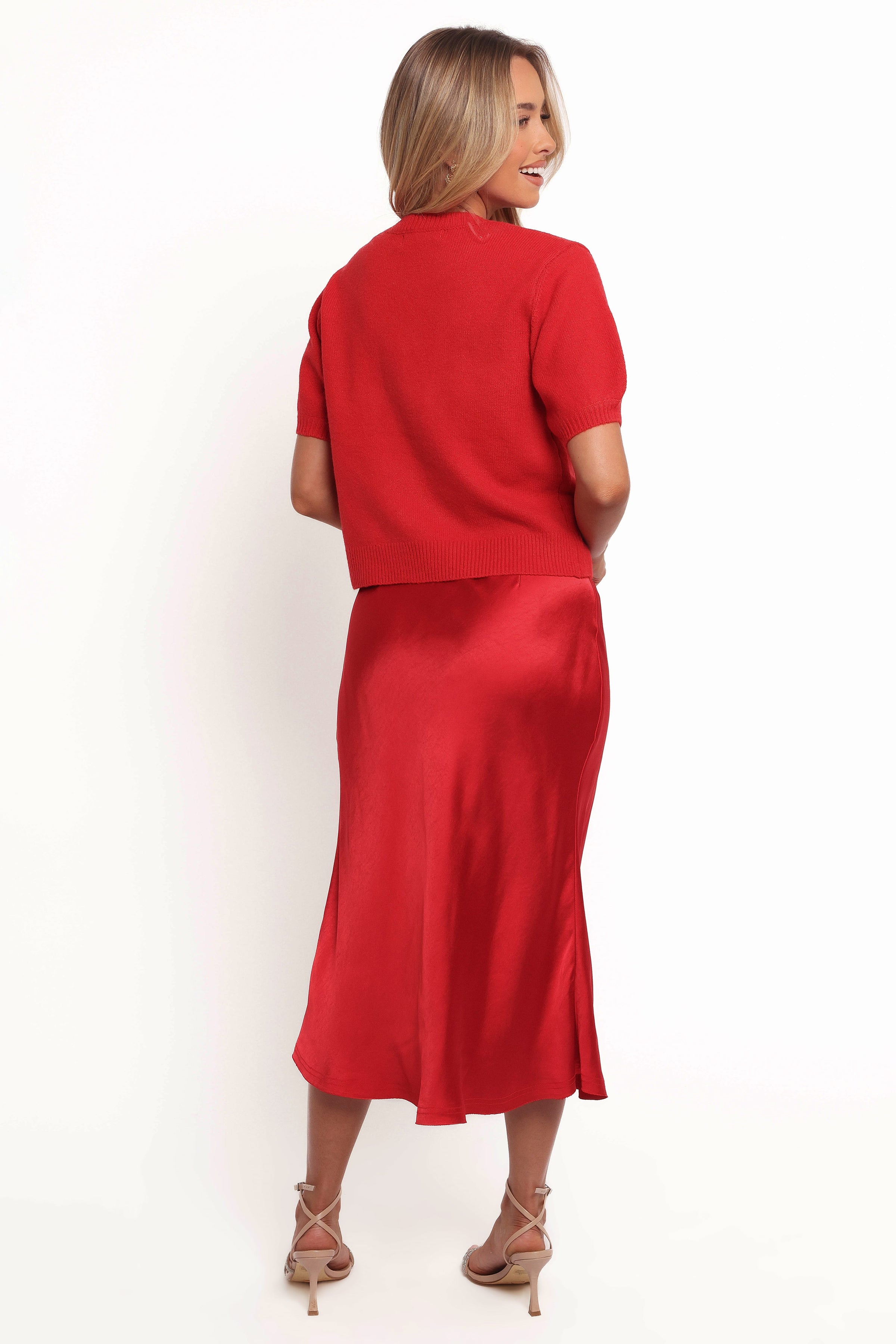 BOTTOMS Karla Midi Skirt - Red