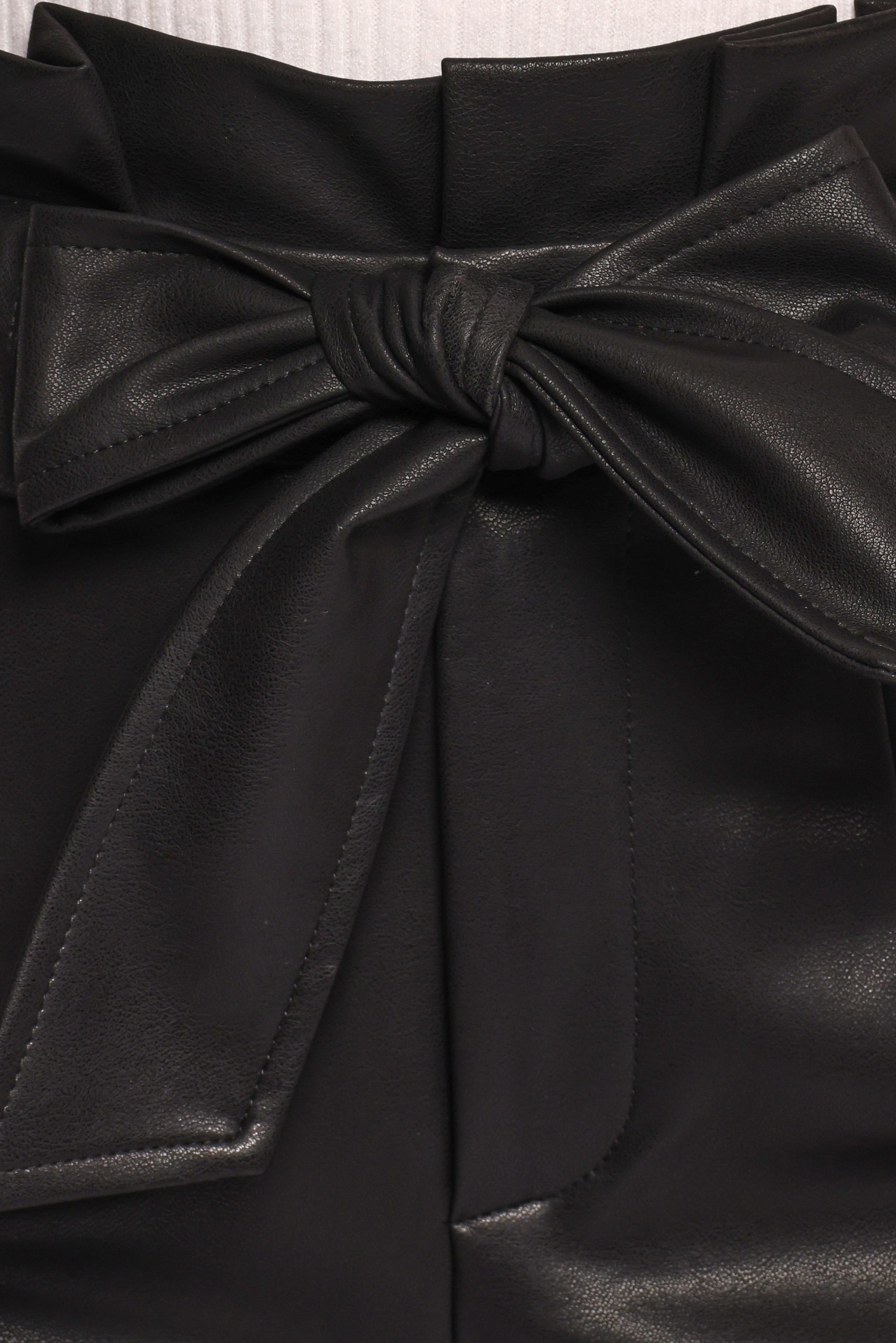 BOTTOMS Kieran Faux Leather Pant - Black