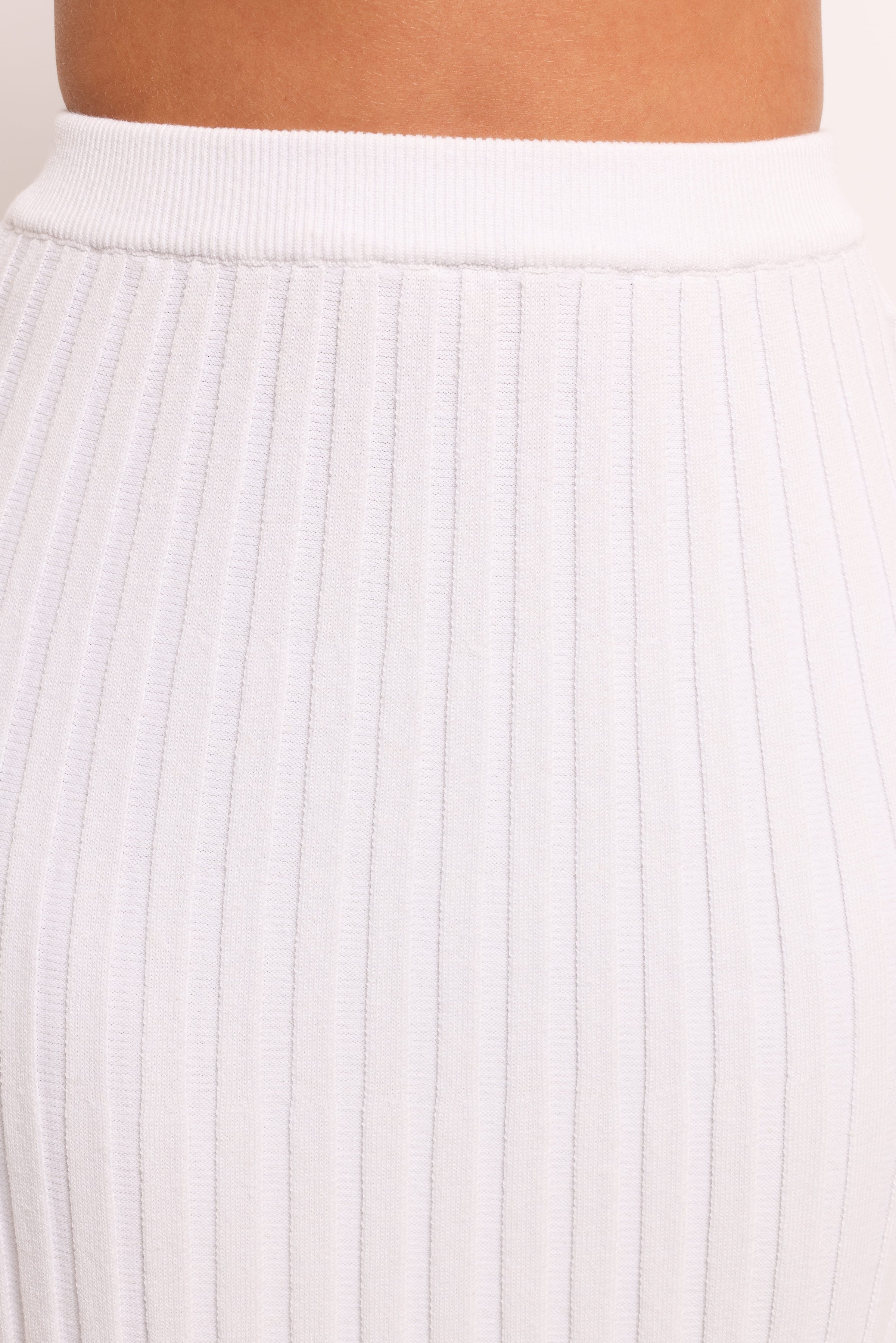 BOTTOMS Kya Ribbed Knit Maxi Skirt - White
