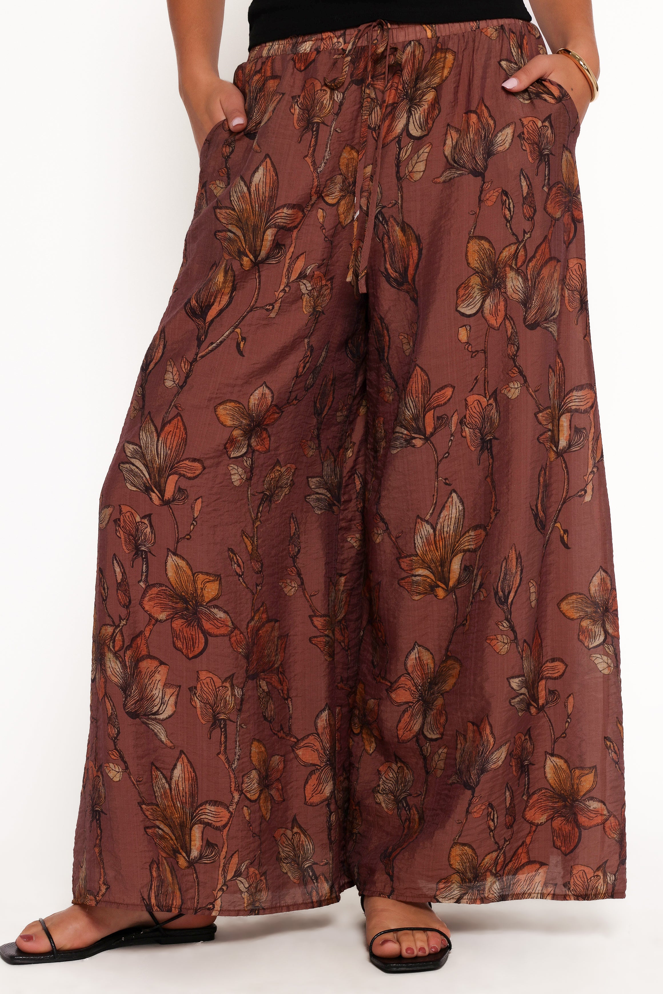 BOTTOMS Larson Pant - Brown Floral