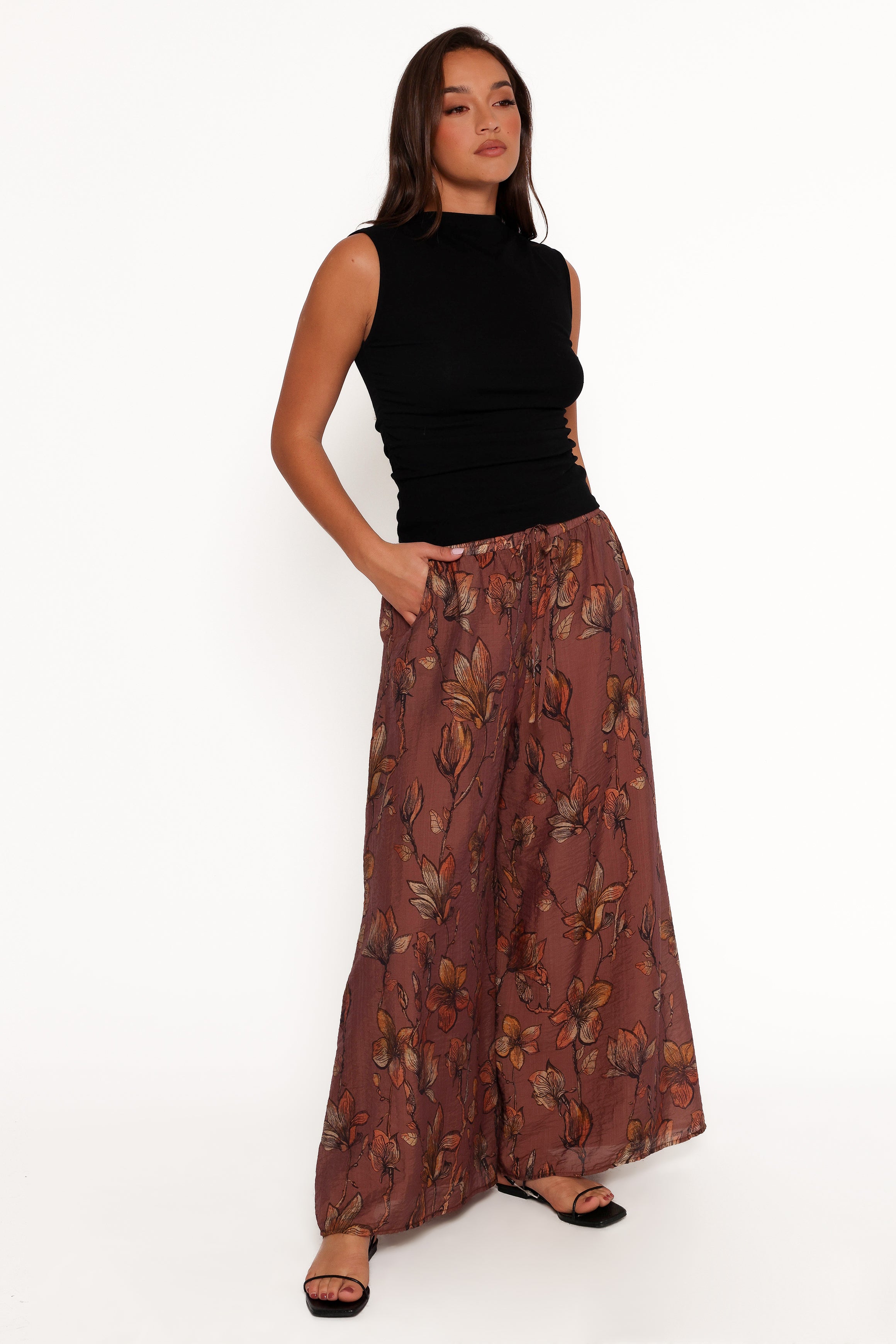 BOTTOMS Larson Pant - Brown Floral