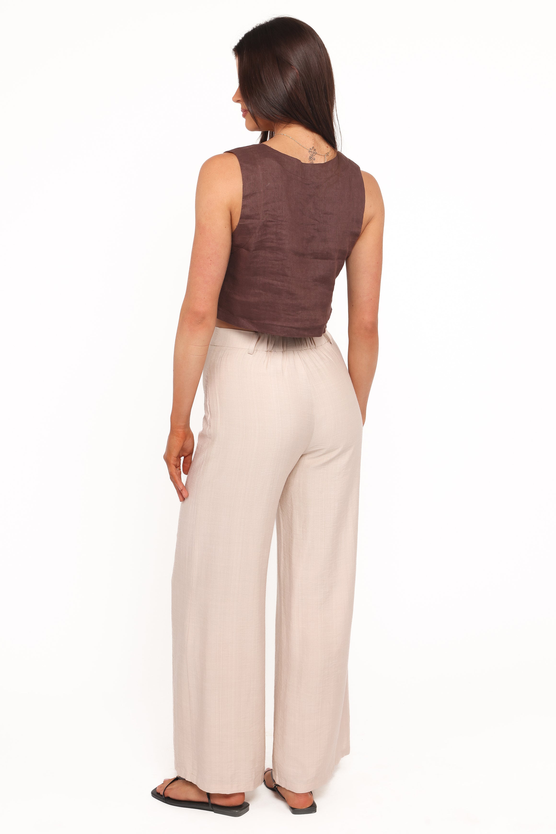 BOTTOMS Lauren Wide Leg Pant - Beige