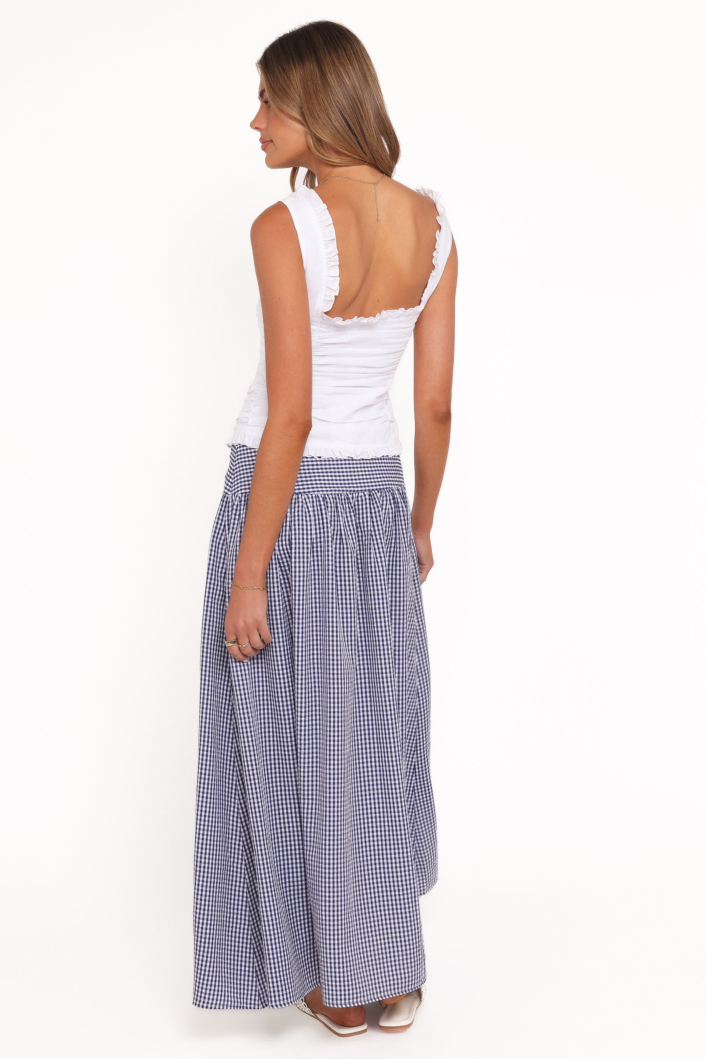BOTTOMS Laurita Maxi Skirt - Navy Gingham