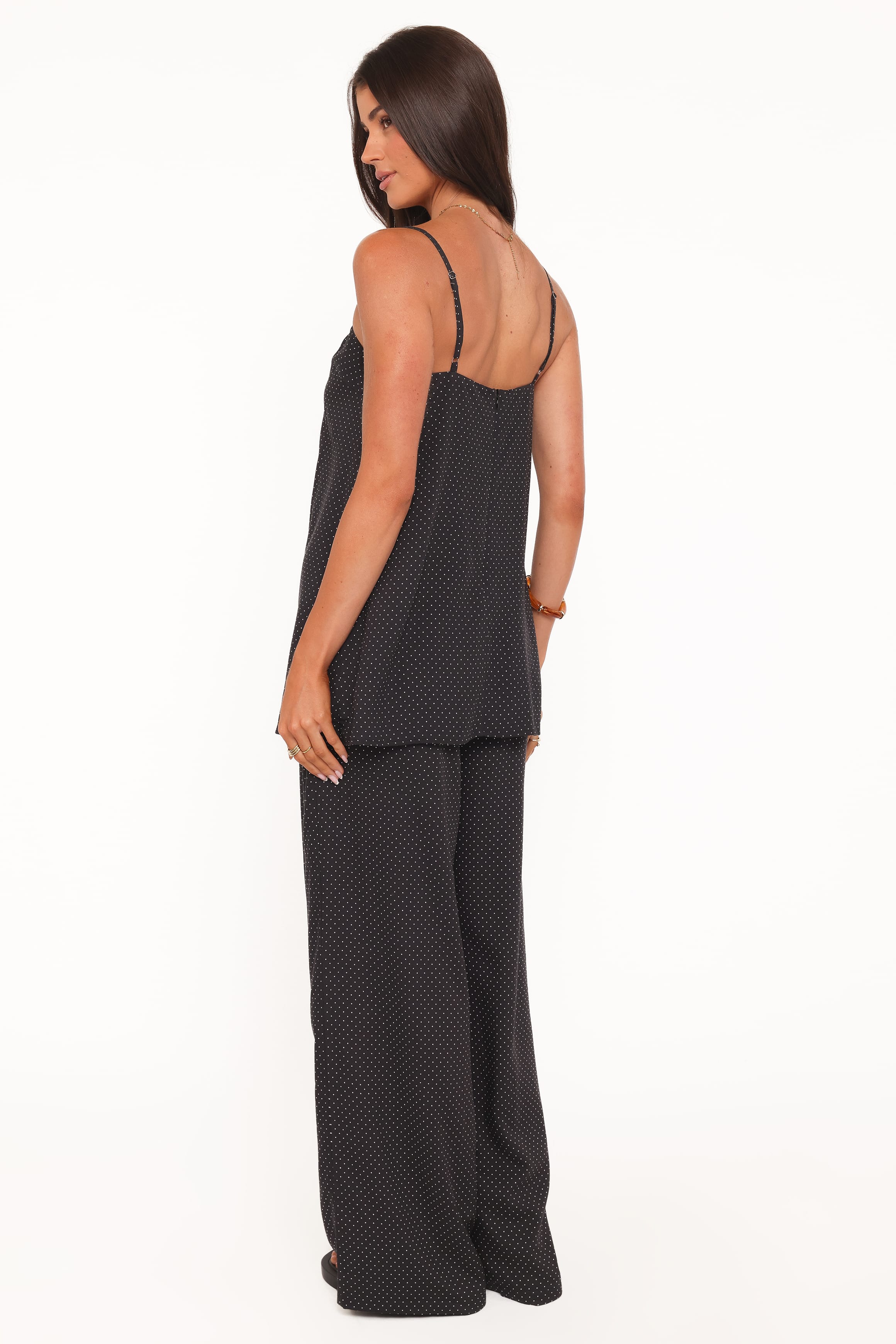 BOTTOMS Lexi Elastic Waist Pant - Black Polkadot