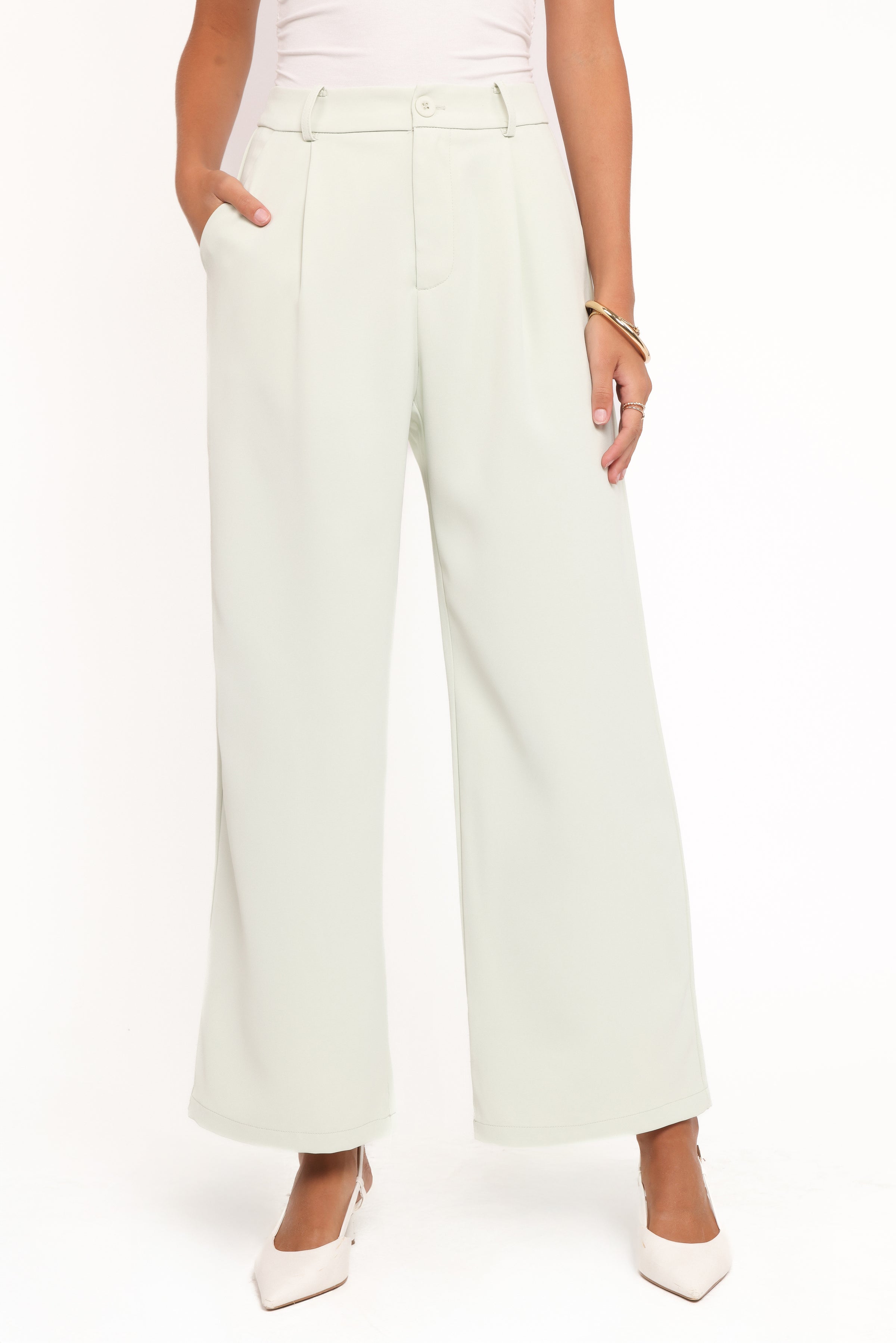 BOTTOMS Lia Wide Leg Pant - Sage Green
