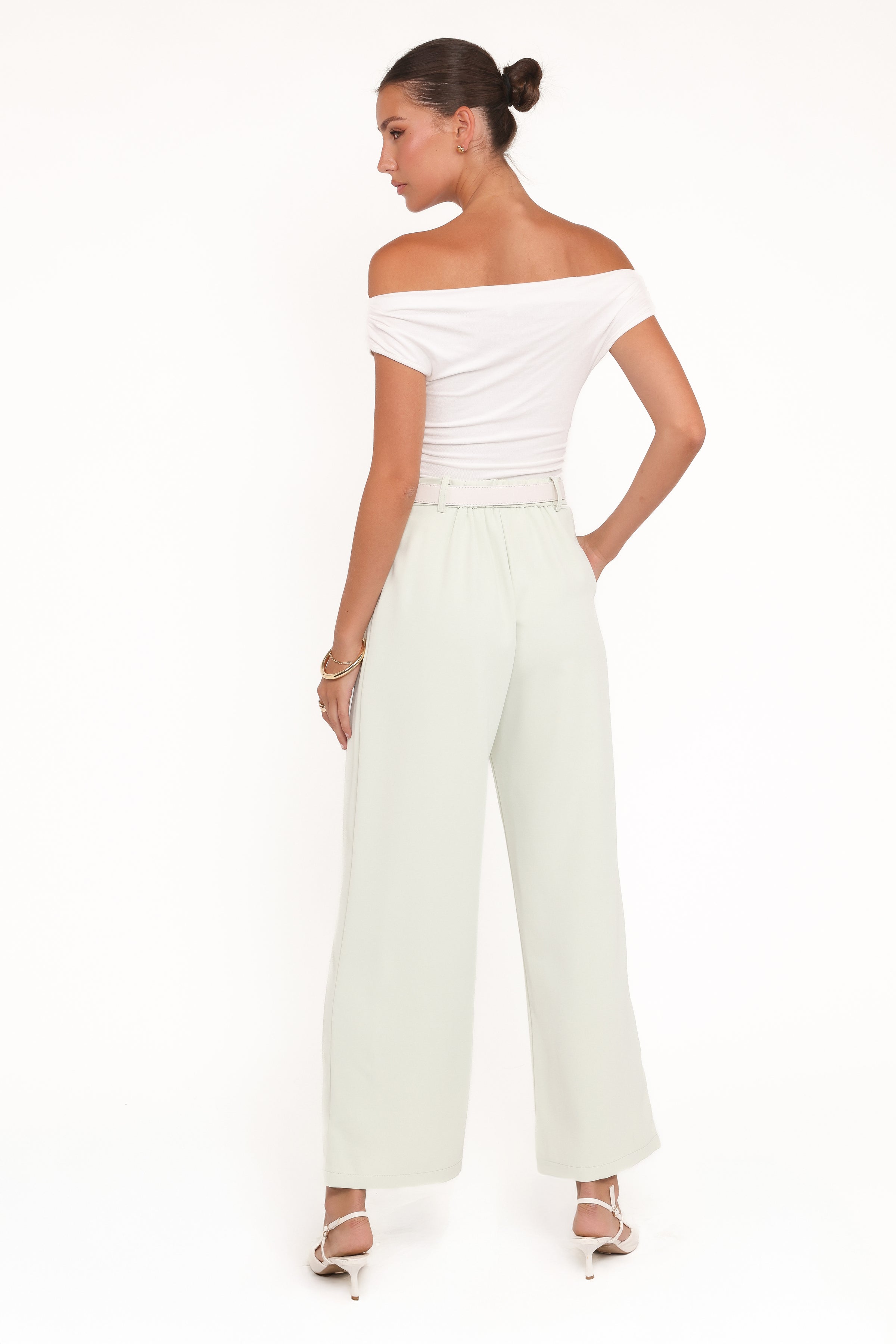 BOTTOMS Lia Wide Leg Pant - Sage Green