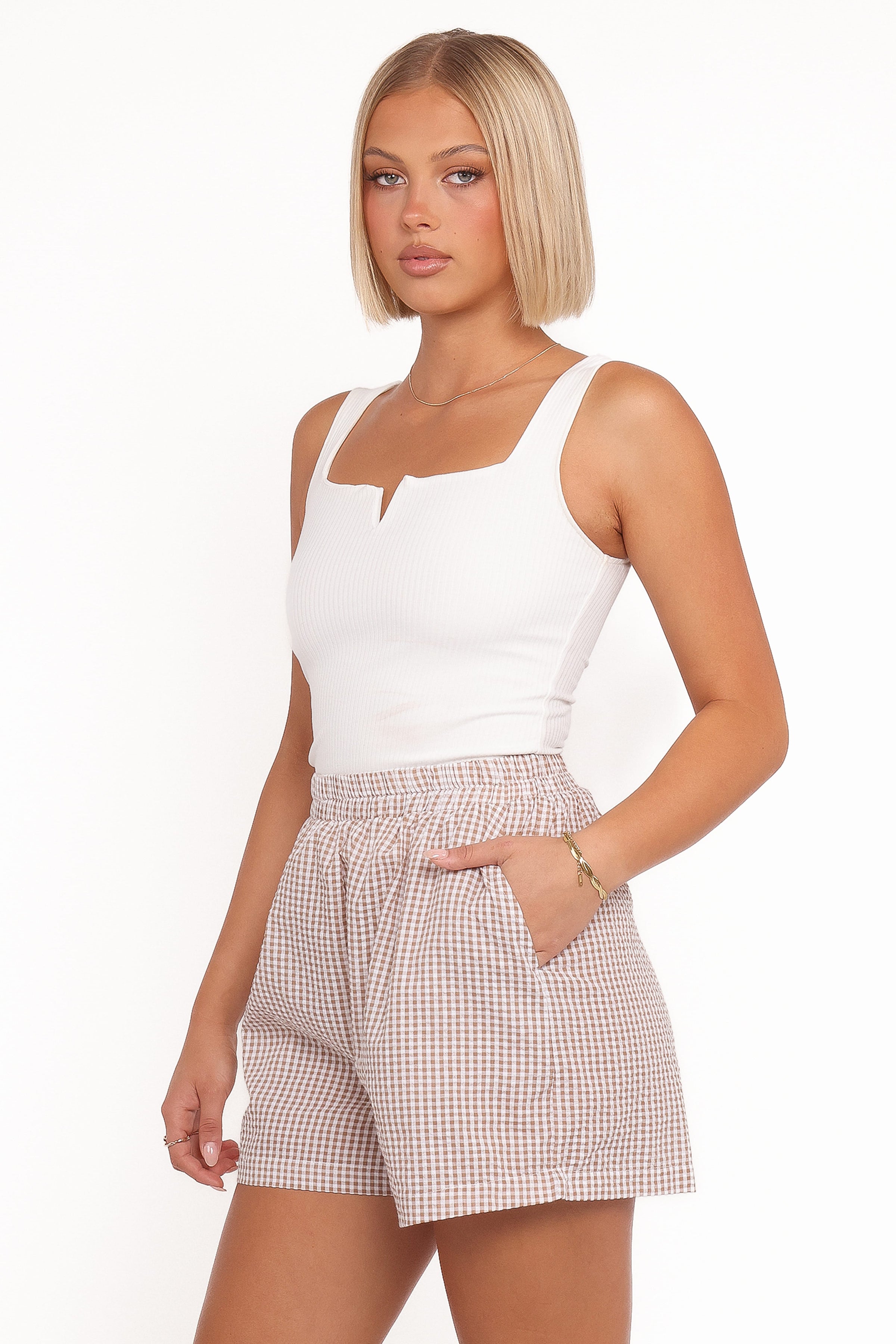 BOTTOMS Libby Shorts - Brown Gingham