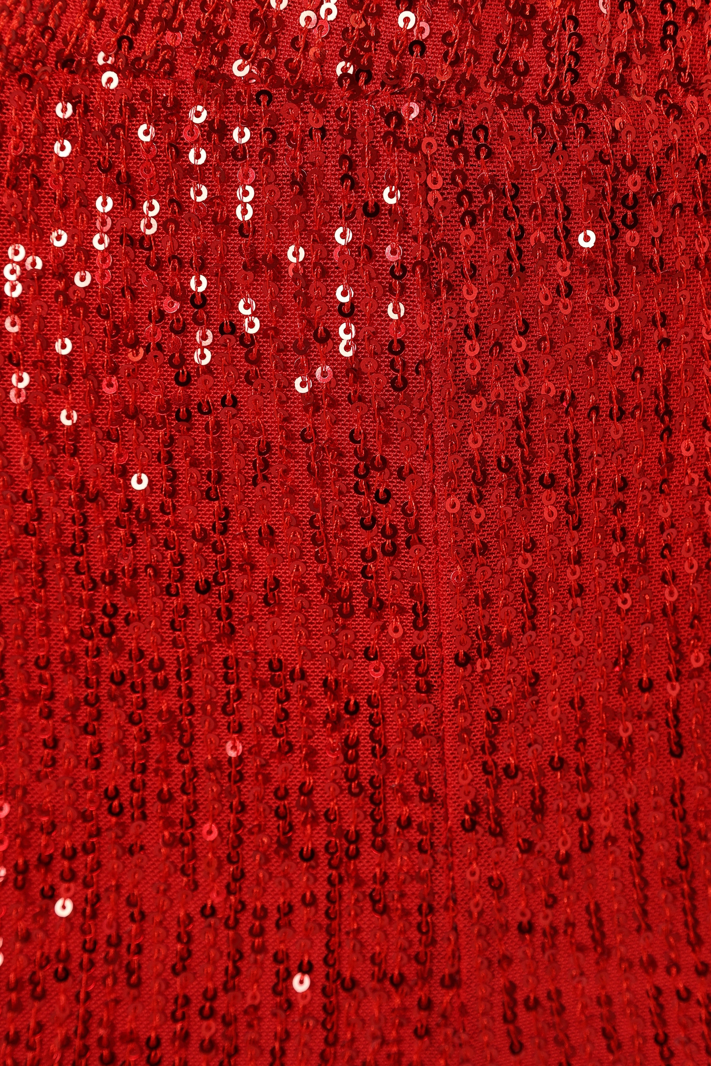 BOTTOMS @Lilianna Sequin Flare Pant - Red