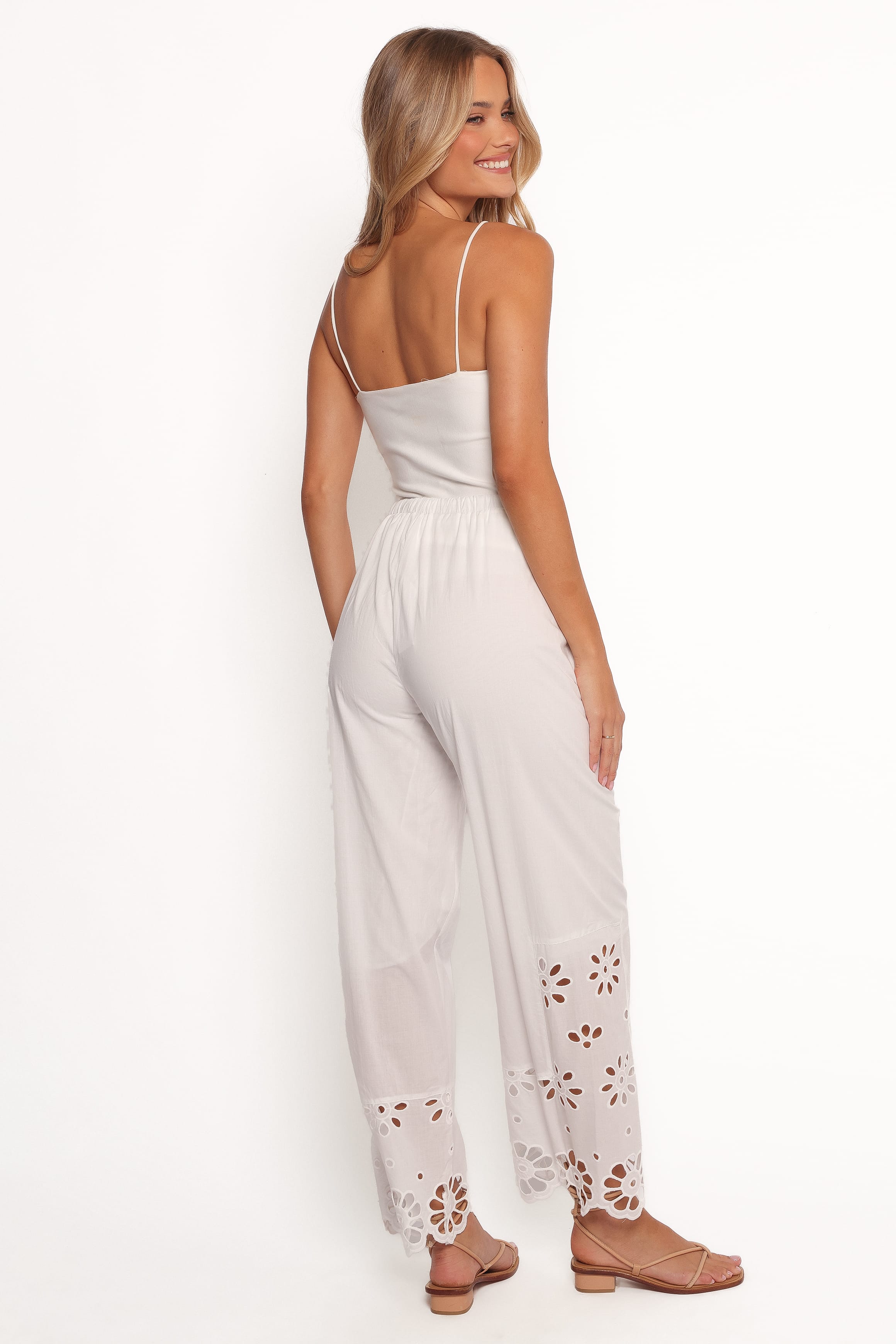 BOTTOMS Lola Cut Out Detail Pants - White