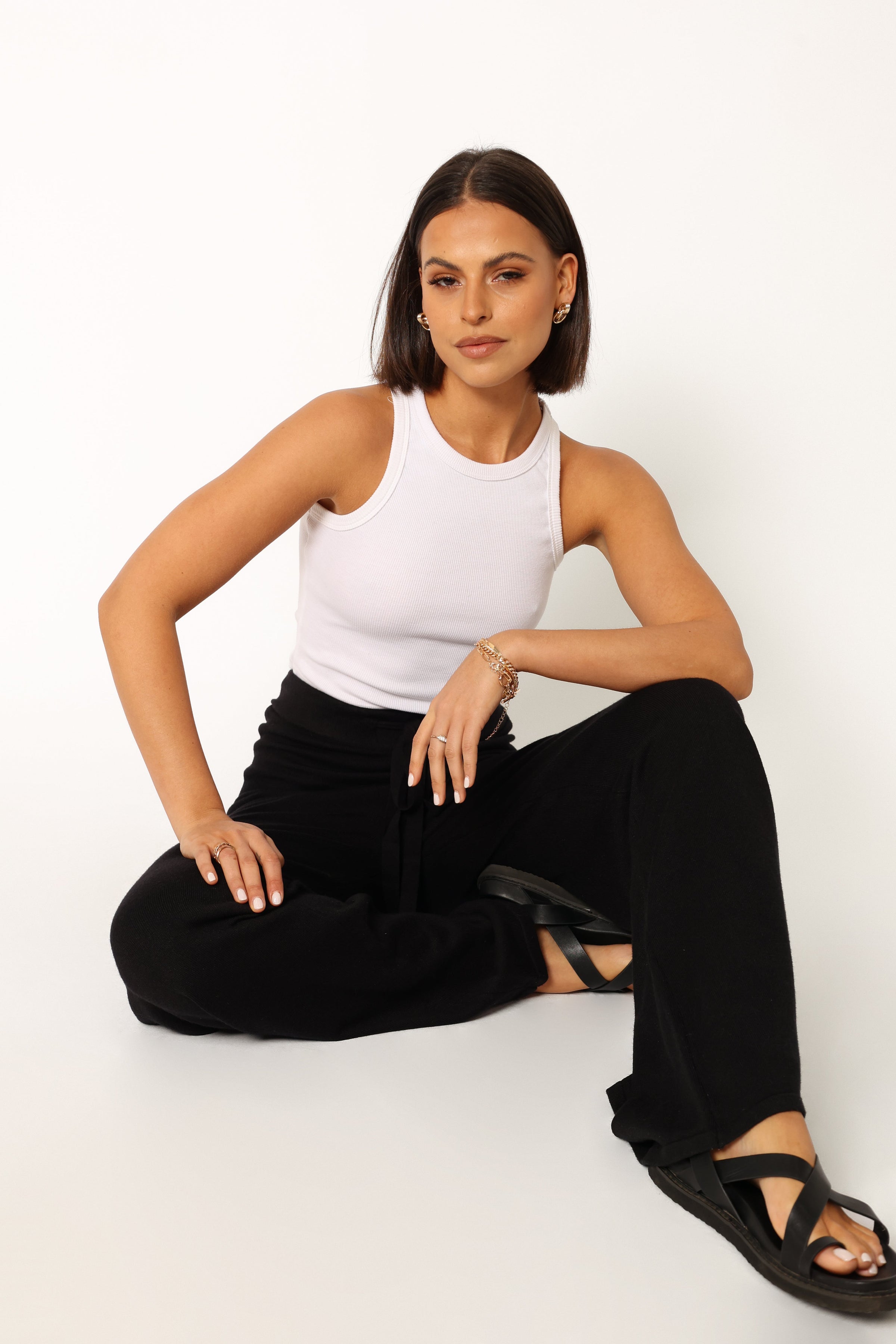 BOTTOMS @Lorie Knit Pant - Black