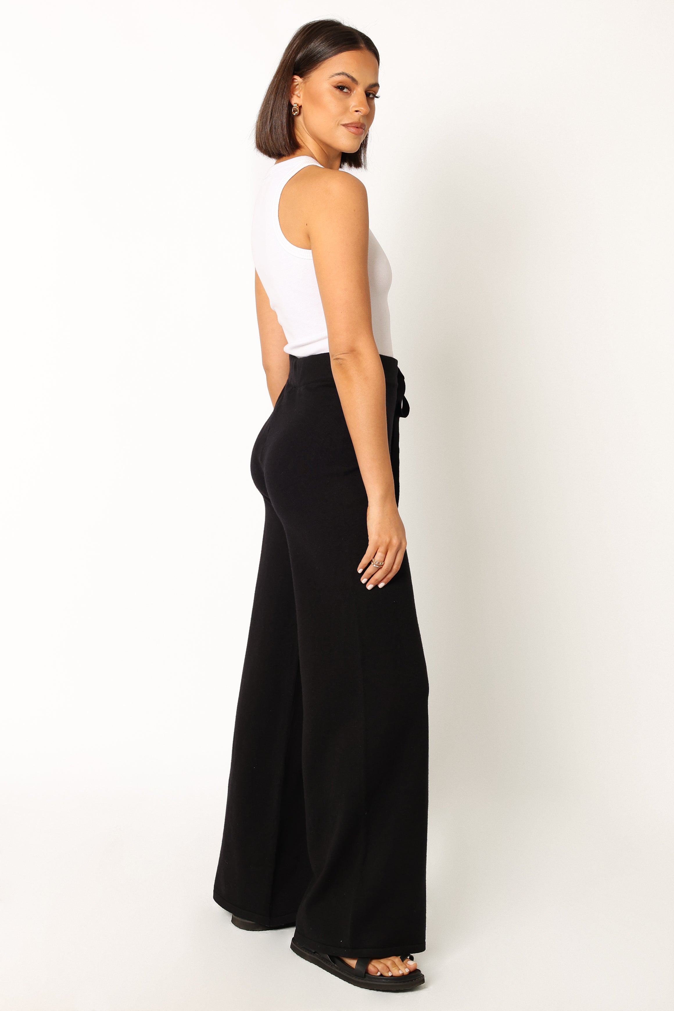 BOTTOMS @Lorie Knit Pant - Black