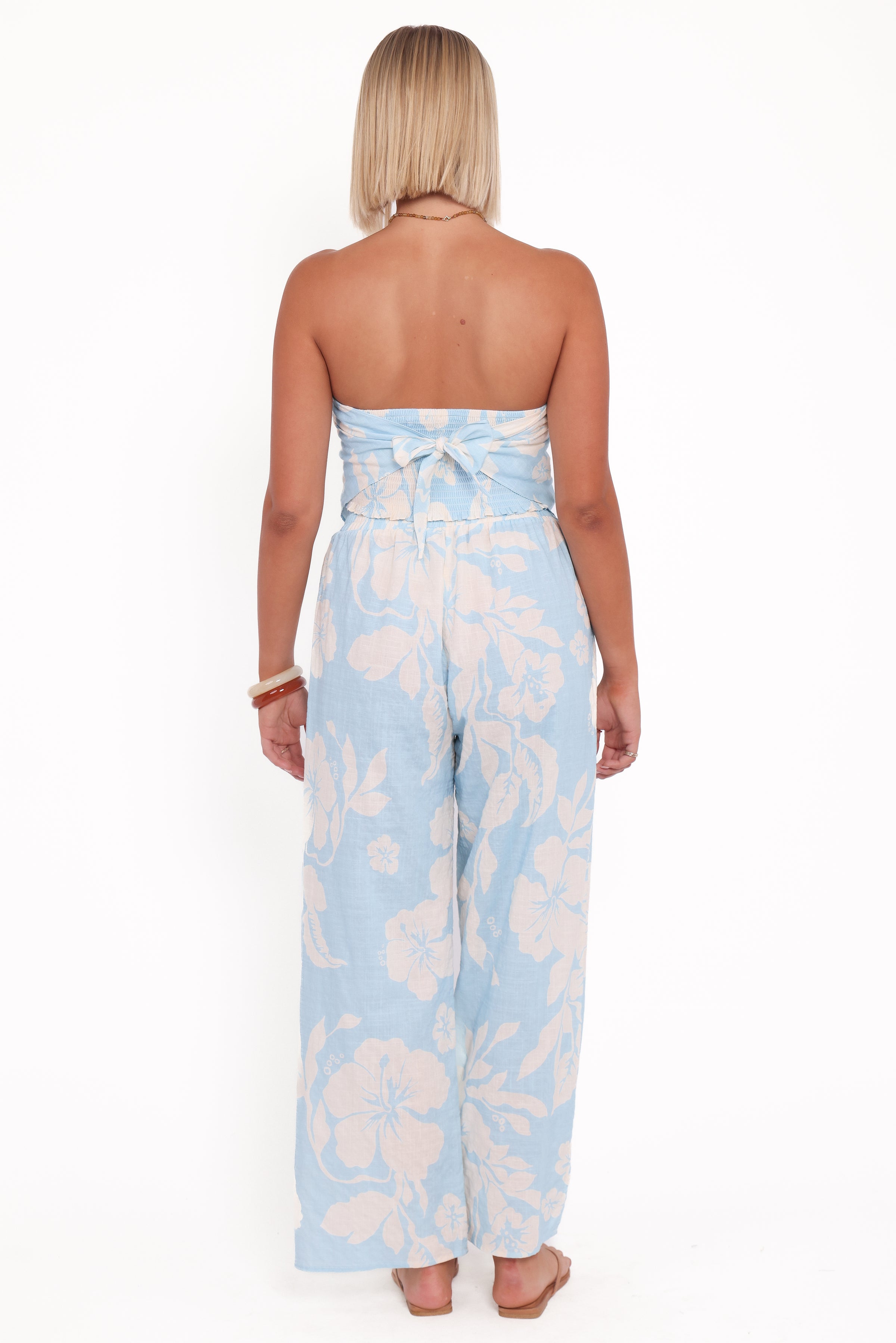 BOTTOMS Lourdes Wide Leg Pant - Blue Hibiscus