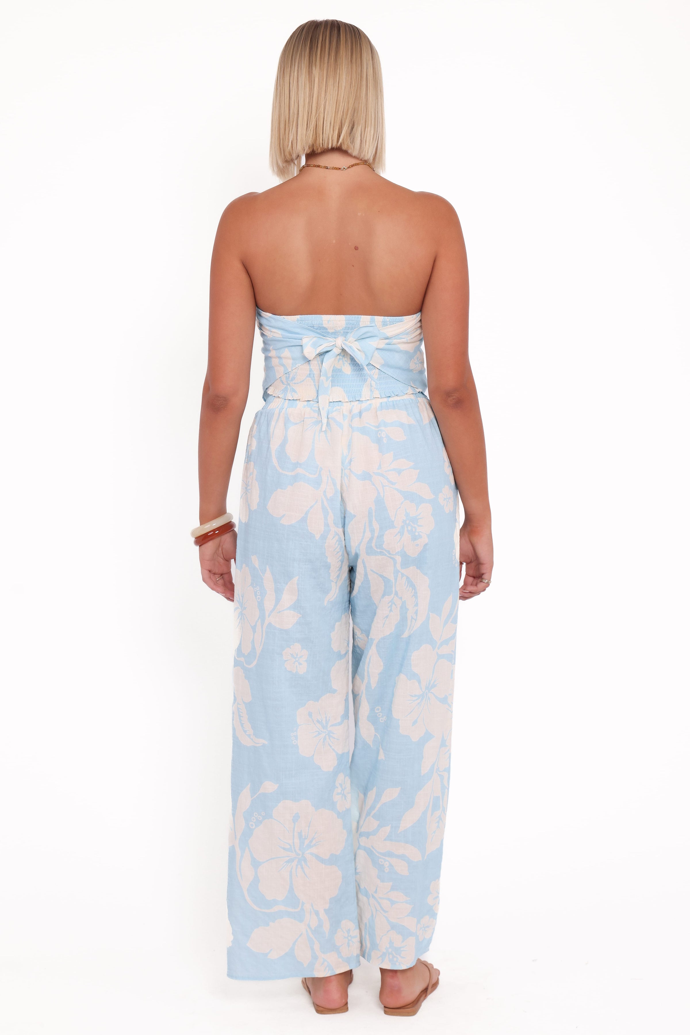 BOTTOMS Lourdes Wide Leg Pant - Blue Hibiscus