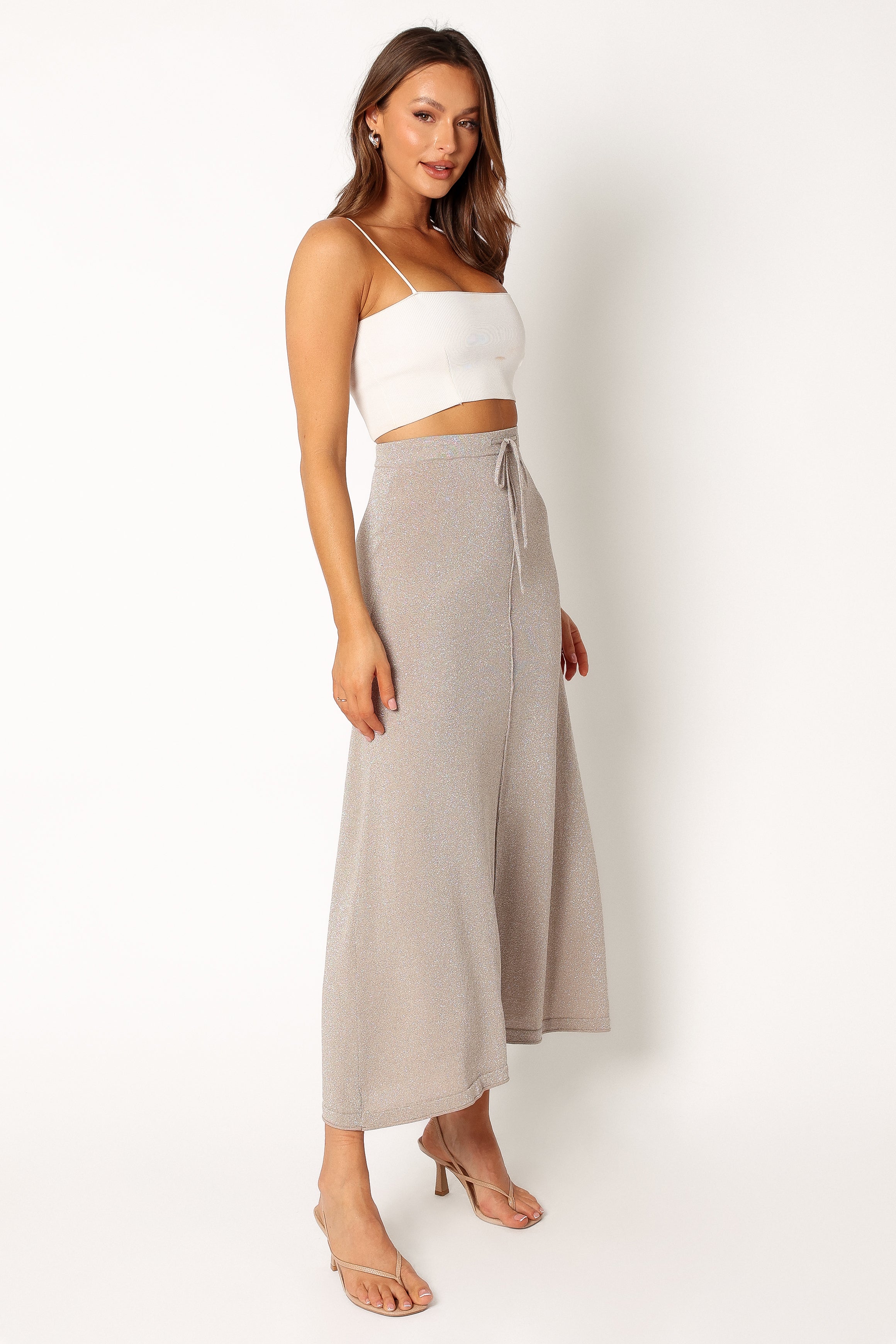 BOTTOMS @Lucille Maxi Skirt - Silver