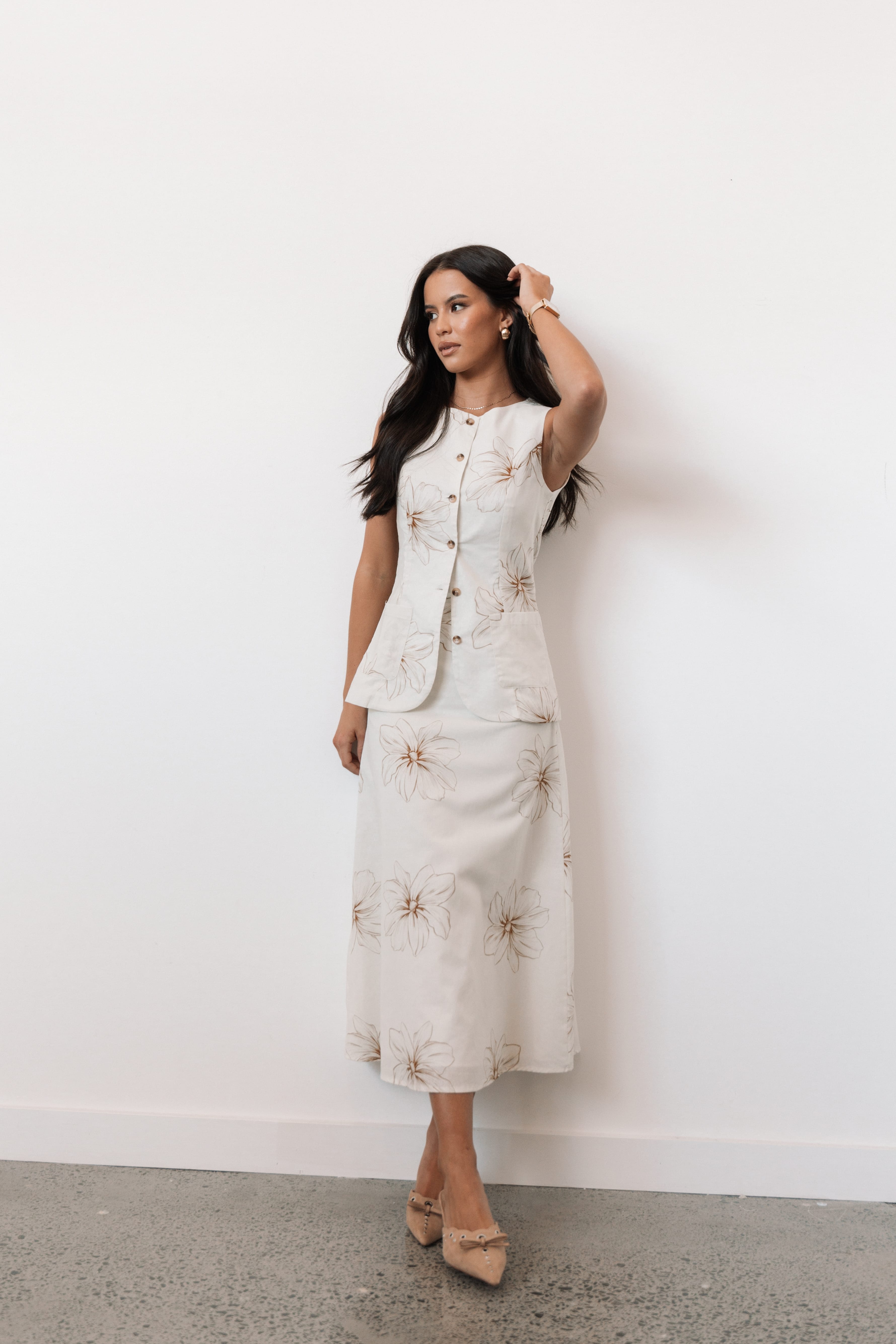 BOTTOMS Luna Midi Skirt - Floral