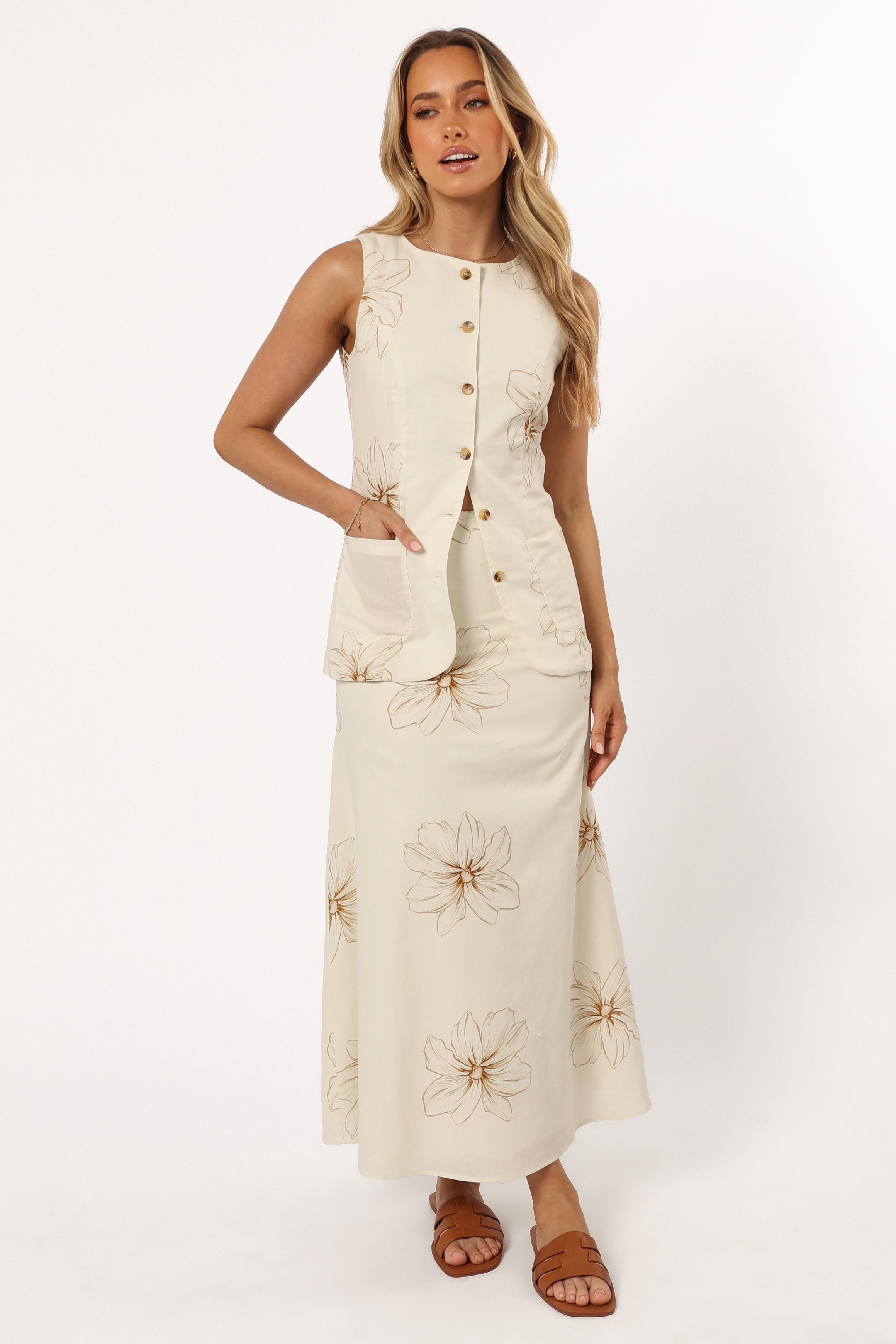 BOTTOMS @Luna Midi Skirt - Floral (Hold for Winter Essentials)