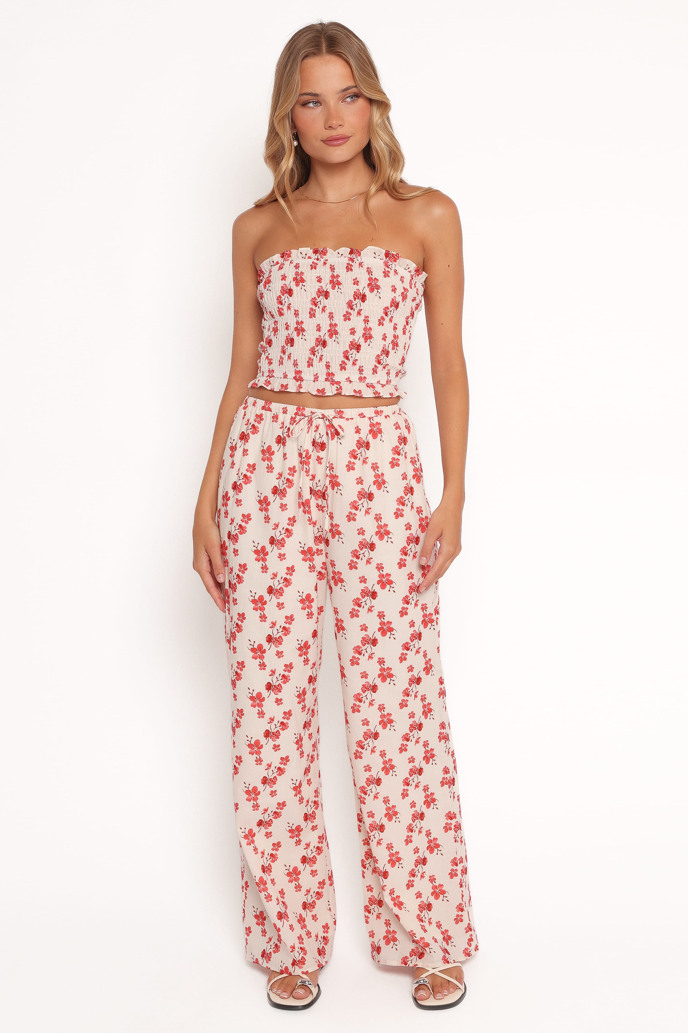 BOTTOMS Lux Pants - Red Blossom