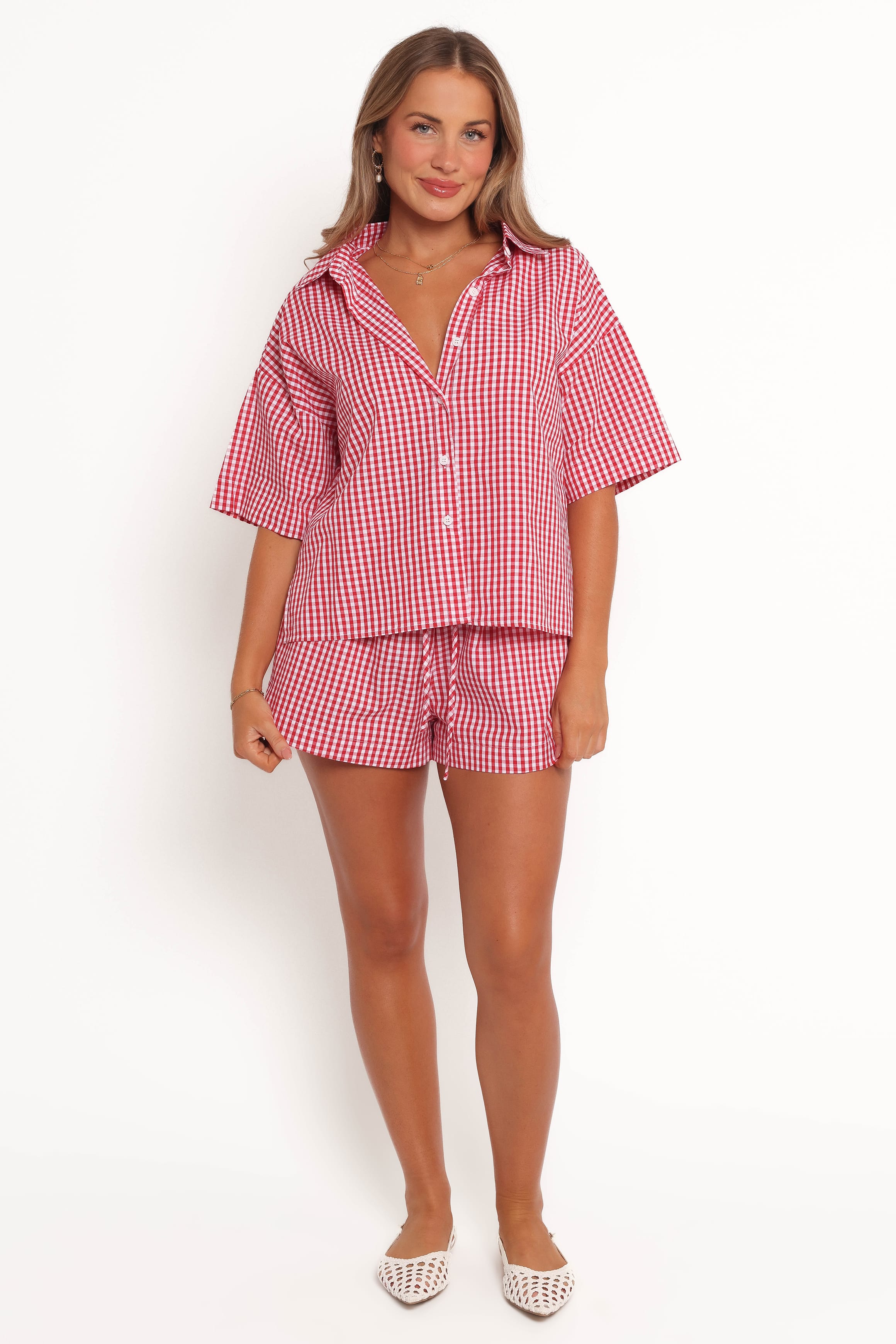 BOTTOMS Maeo Shorts - Red Check